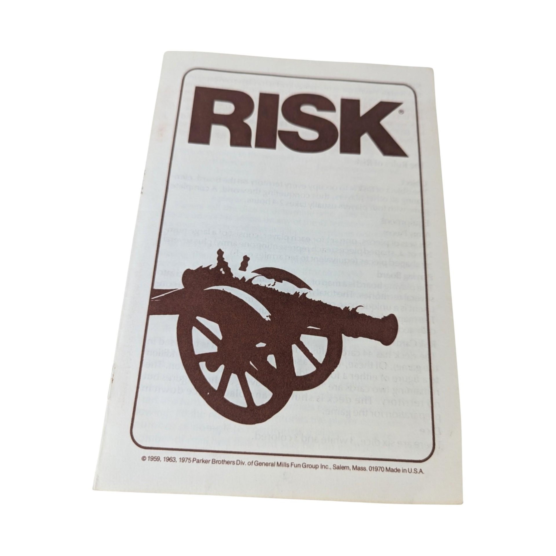 1975 Parker Brothers Risk Game, Vintage Board Game, Complete, Strategy Game, World Conquest Game, Collectible Board Game
