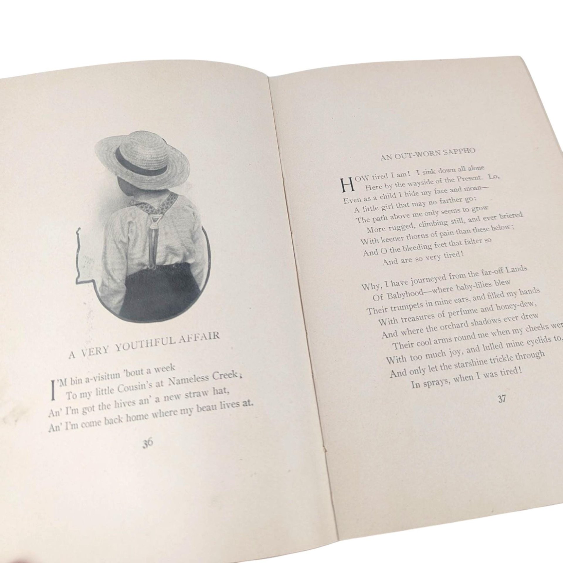 1899 James Whitcomb Riley Love Lyrics Book, Antique Poetry with Life Pictures, Literary Gift