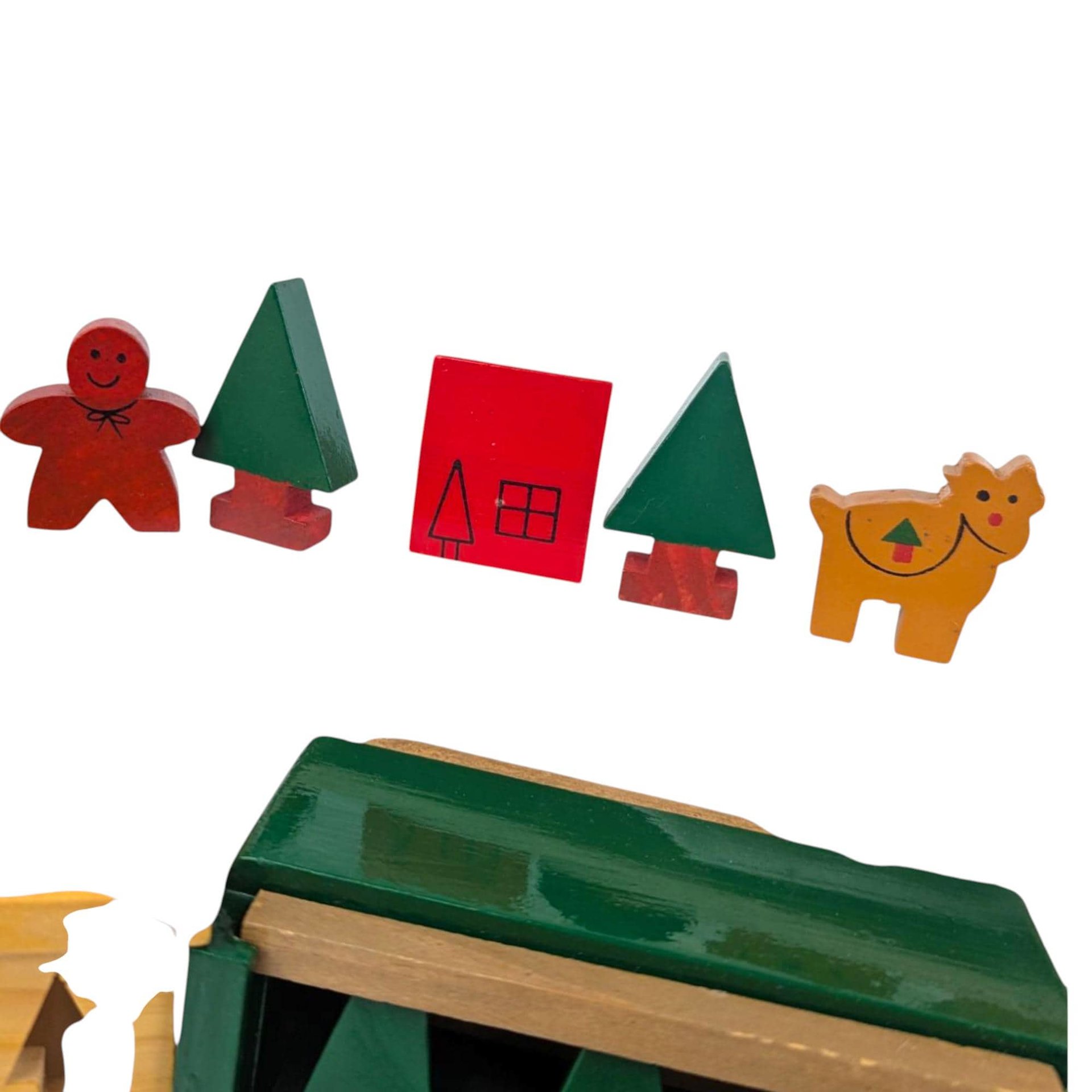 1994 Handpainted All Wood Christmas Train Set 22 Piece Holiday Decor