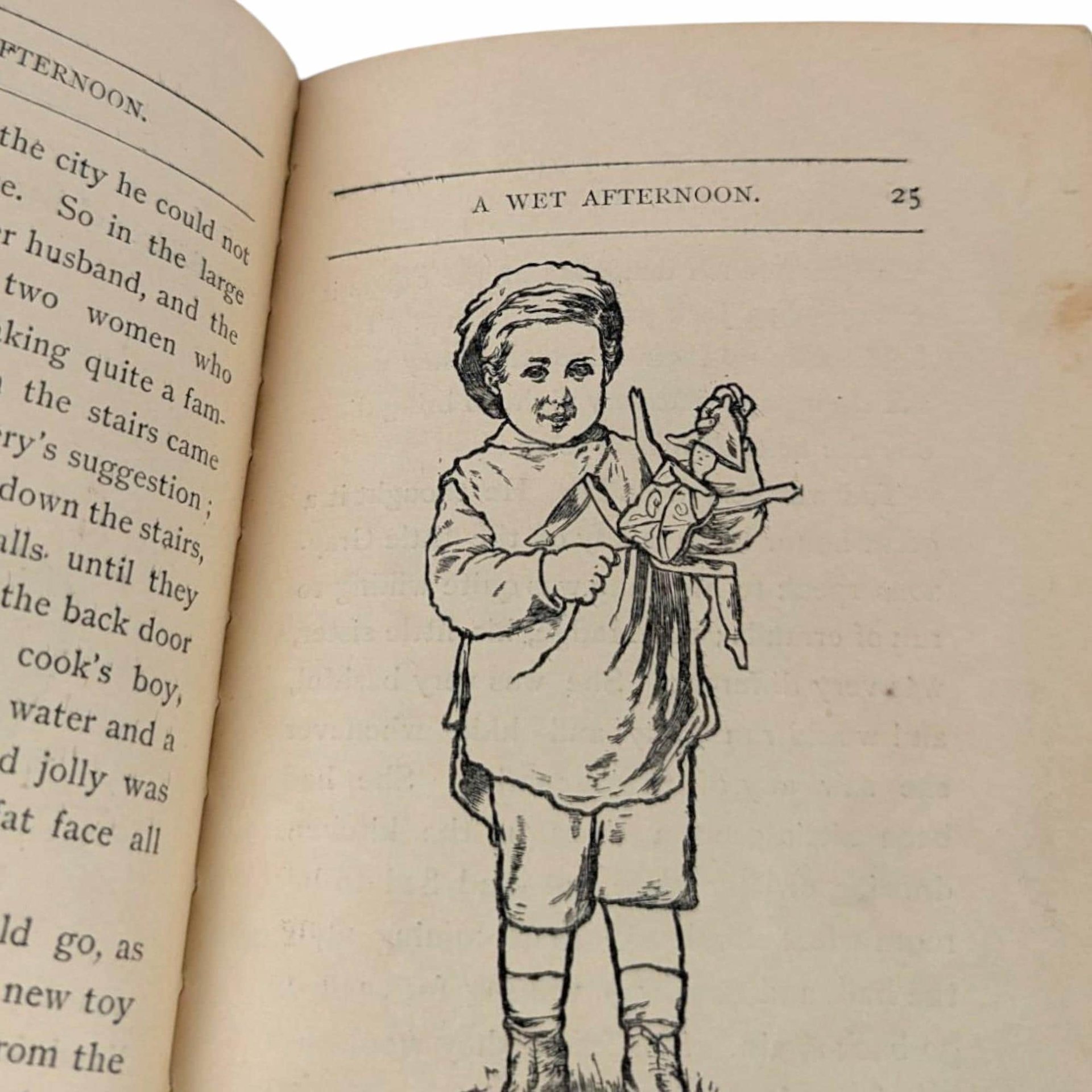 1884 Illustrated Children's Book, Antique Kids Story, Wet Afternoon, Dodd Mead, Collectible Children's Literature