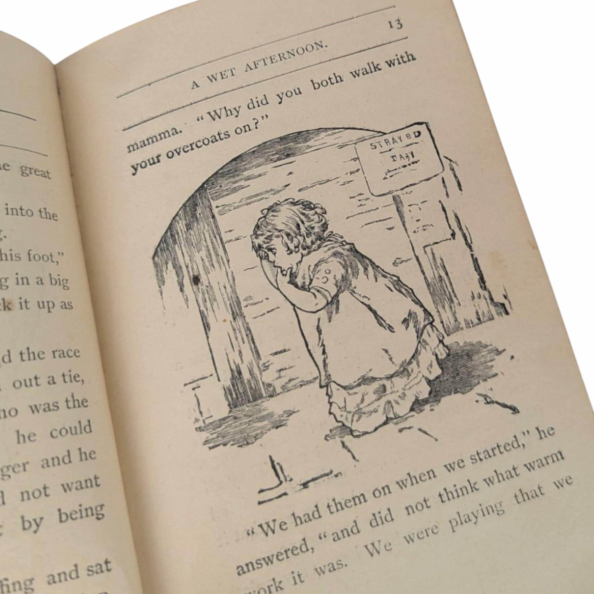1884 Illustrated Children's Book, Antique Kids Story, Wet Afternoon, Dodd Mead, Collectible Children's Literature