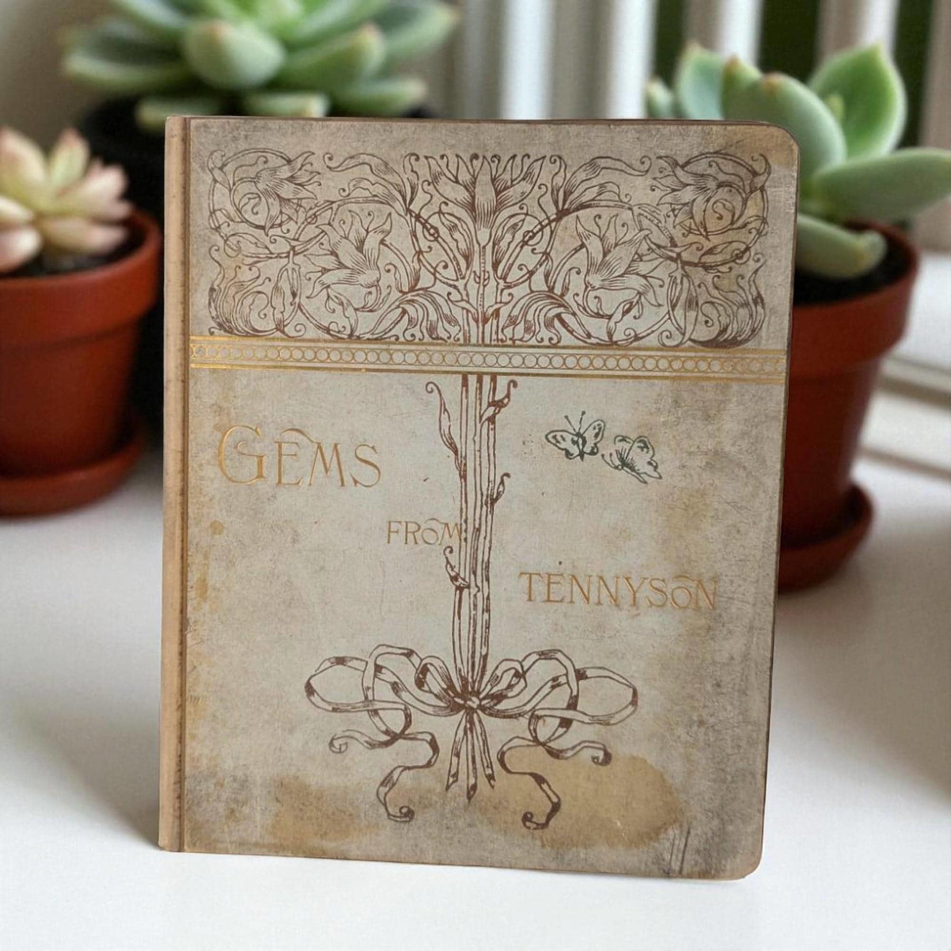 1888 Tennyson Poetry Book, Antique Illustrated Verse, Gems from Tennyson, Hammett Billings Art, Porter Coates, Literary Collectible