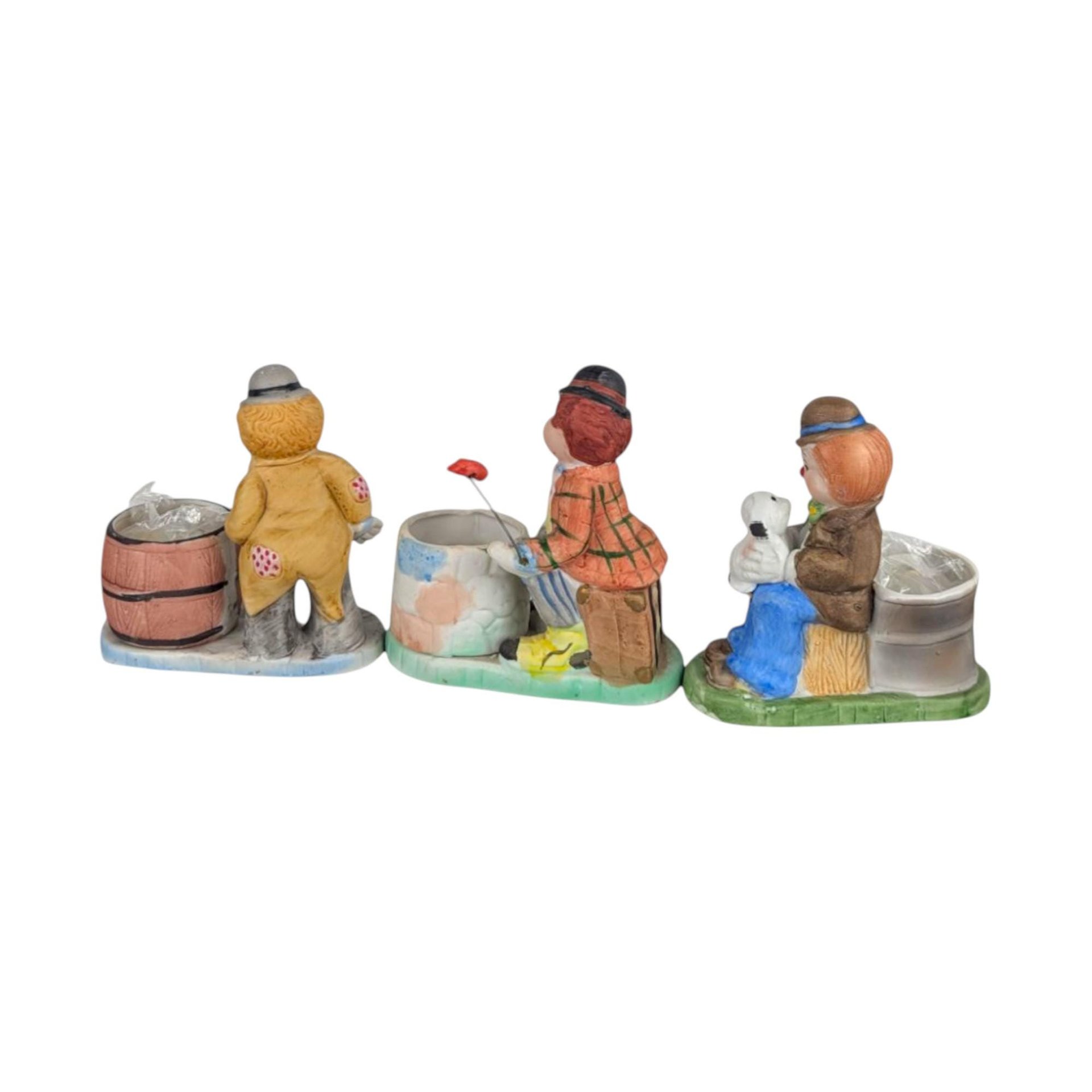 Vintage Hobo Luvkins Candle Holder Set, Ceramic Figurines, Whimsical Hobo Art, Collectible Candle Holders, Unique Home Decor, Set of 6