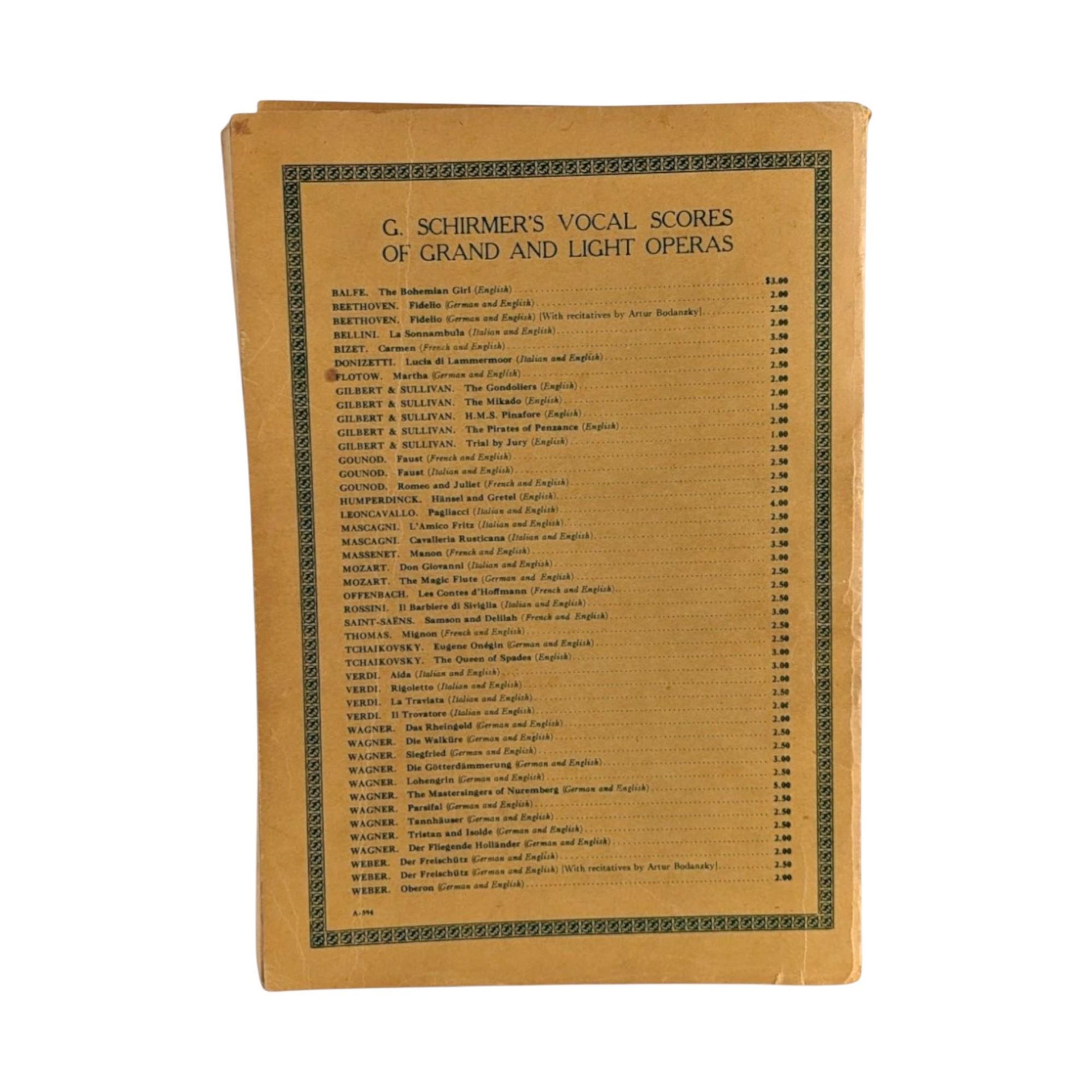 Vintage Giuseppe Verdi Aida Opera Music Book, G. Schirmer, Vocal Score, Italian & English, Gift for Opera Lover, Music Collector