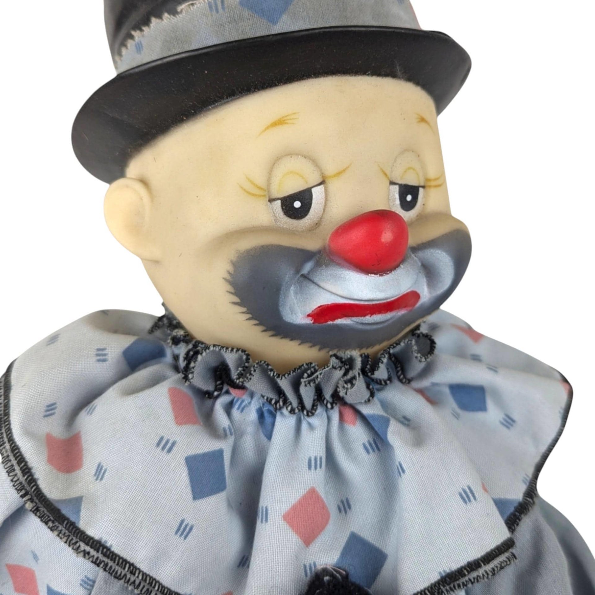 Vintage Handmade Clown Shelf Sitter, Whimsical Clown Doll, Fabric Clown, Collectible Clown, Unique Decor