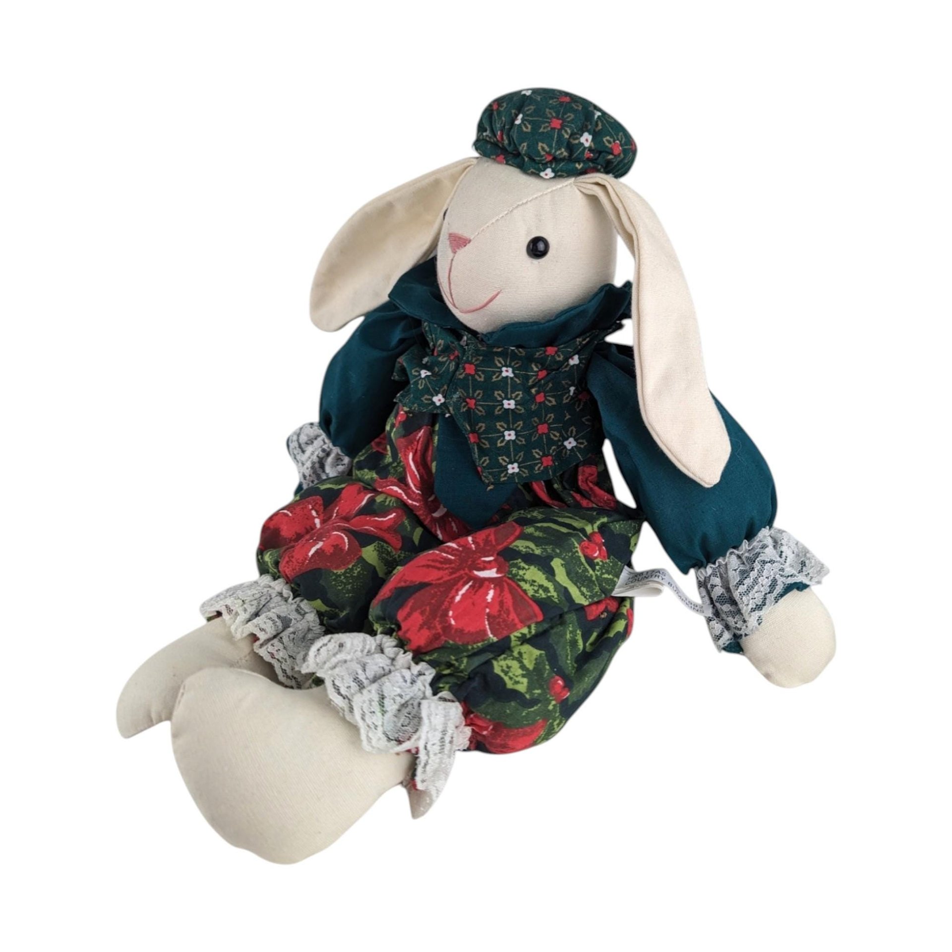 Ganz Heritage Plush Bunny Pair: Vintage Christmas Rabbit Stuffed Animals