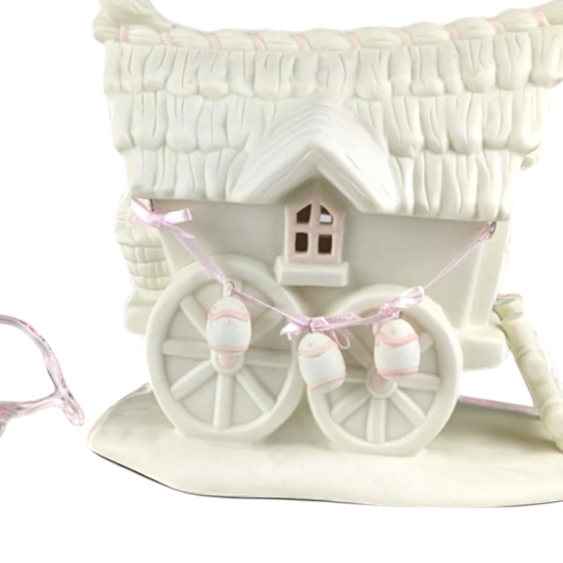 Dept 56 Snowbunnies Easter Wagon and Egg: Springtime Stories Collection Porcelain Figurine Set