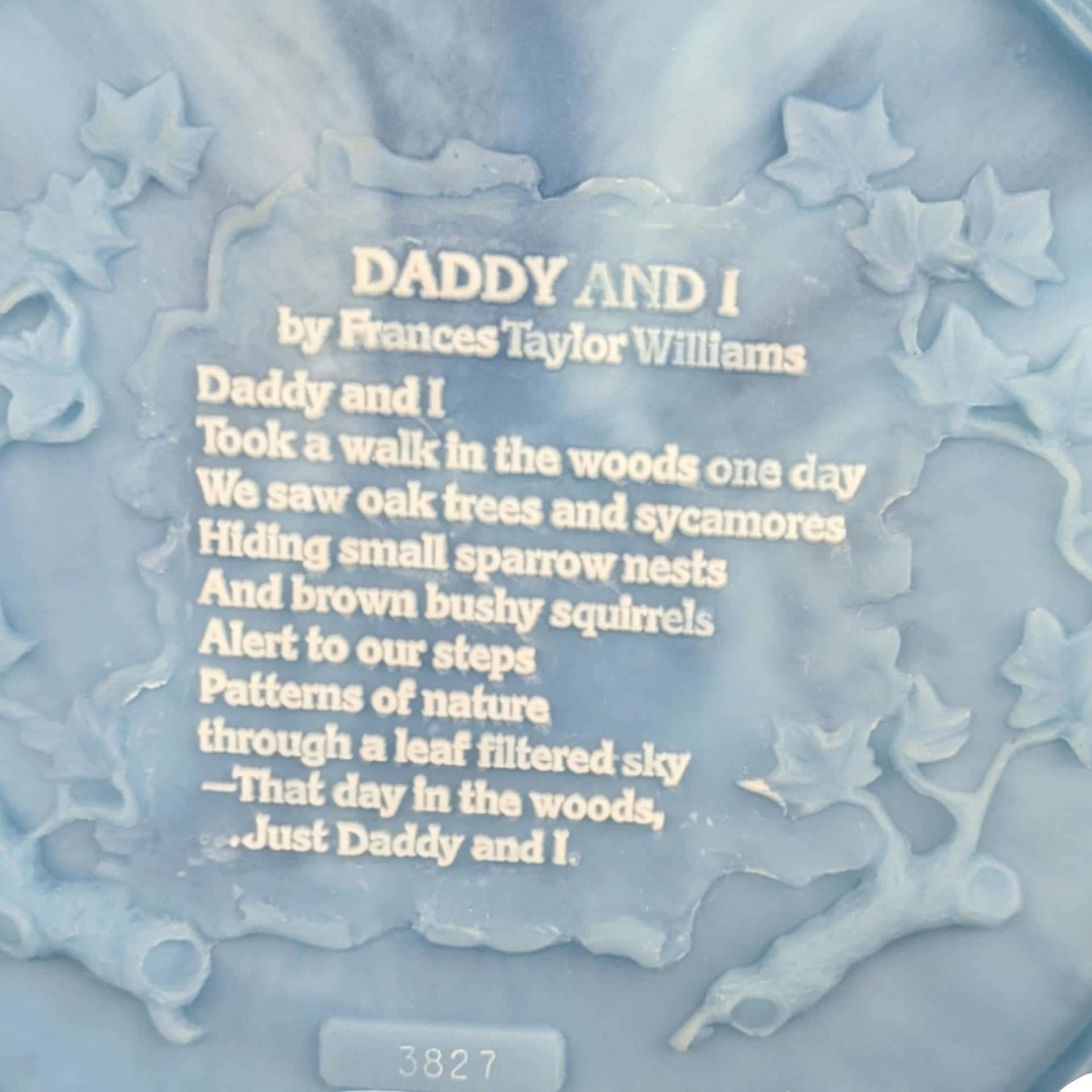 Vintage Incolay Stone Wall Plaques: Daddy & I, I Stood Tiptoe - 10 Inch Pair