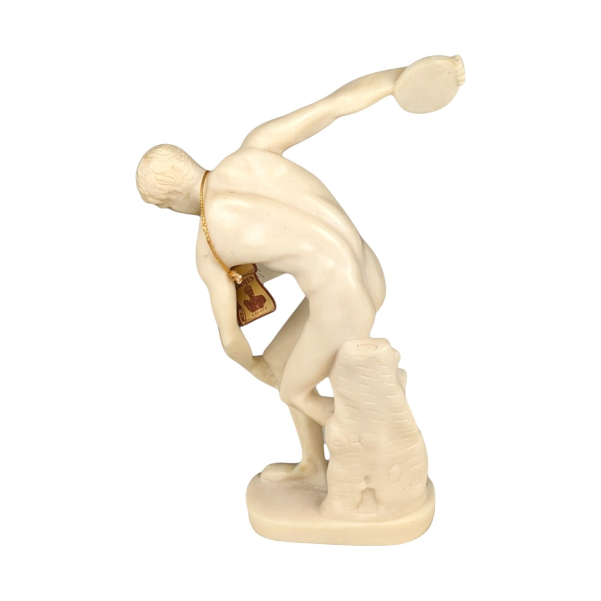 Vintage Discobolus Statue: Classical Greek Discus Thrower Sculpture