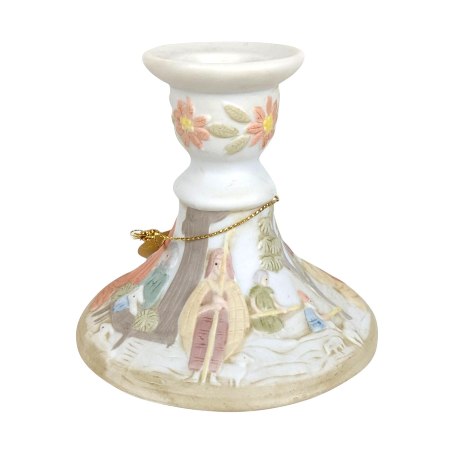 Lefton Christopher Collection Candle Holder Pair: Vintage Nativity Christmas Decor (03430)