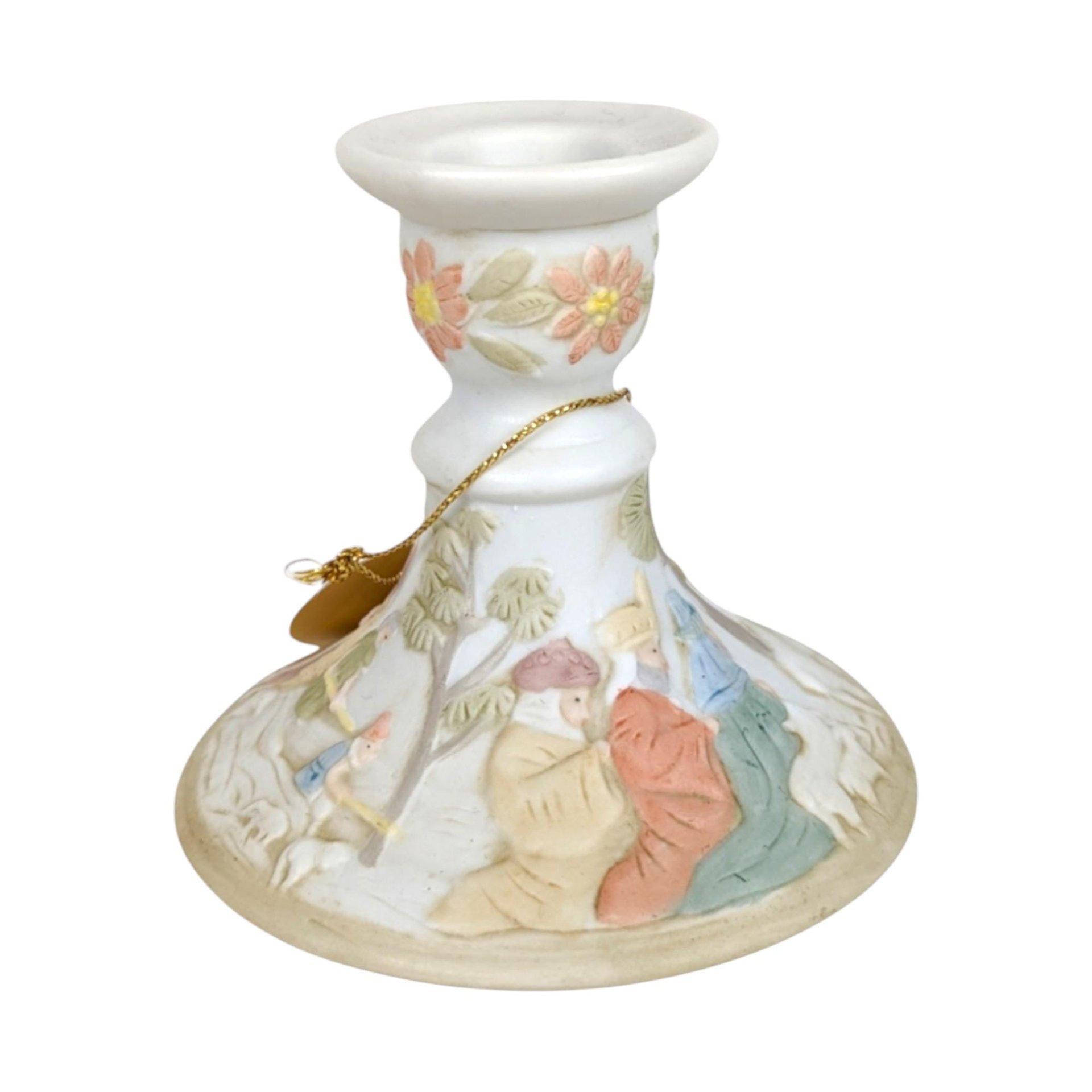 Lefton Christopher Collection Candle Holder Pair: Vintage Nativity Christmas Decor (03430)