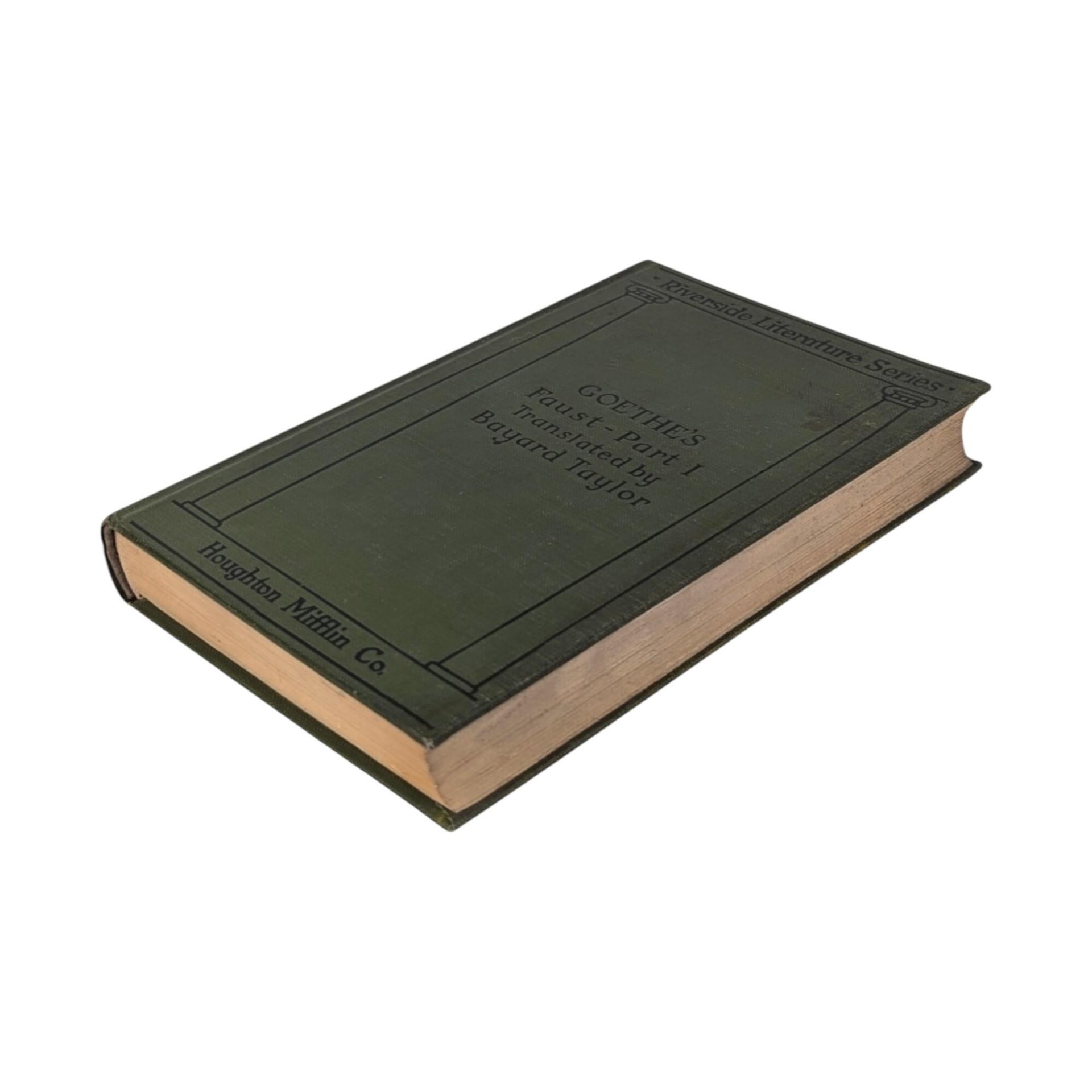 Antique Goethe's Faust Part 1: Bayard Taylor Translation, Collectible Hardcover