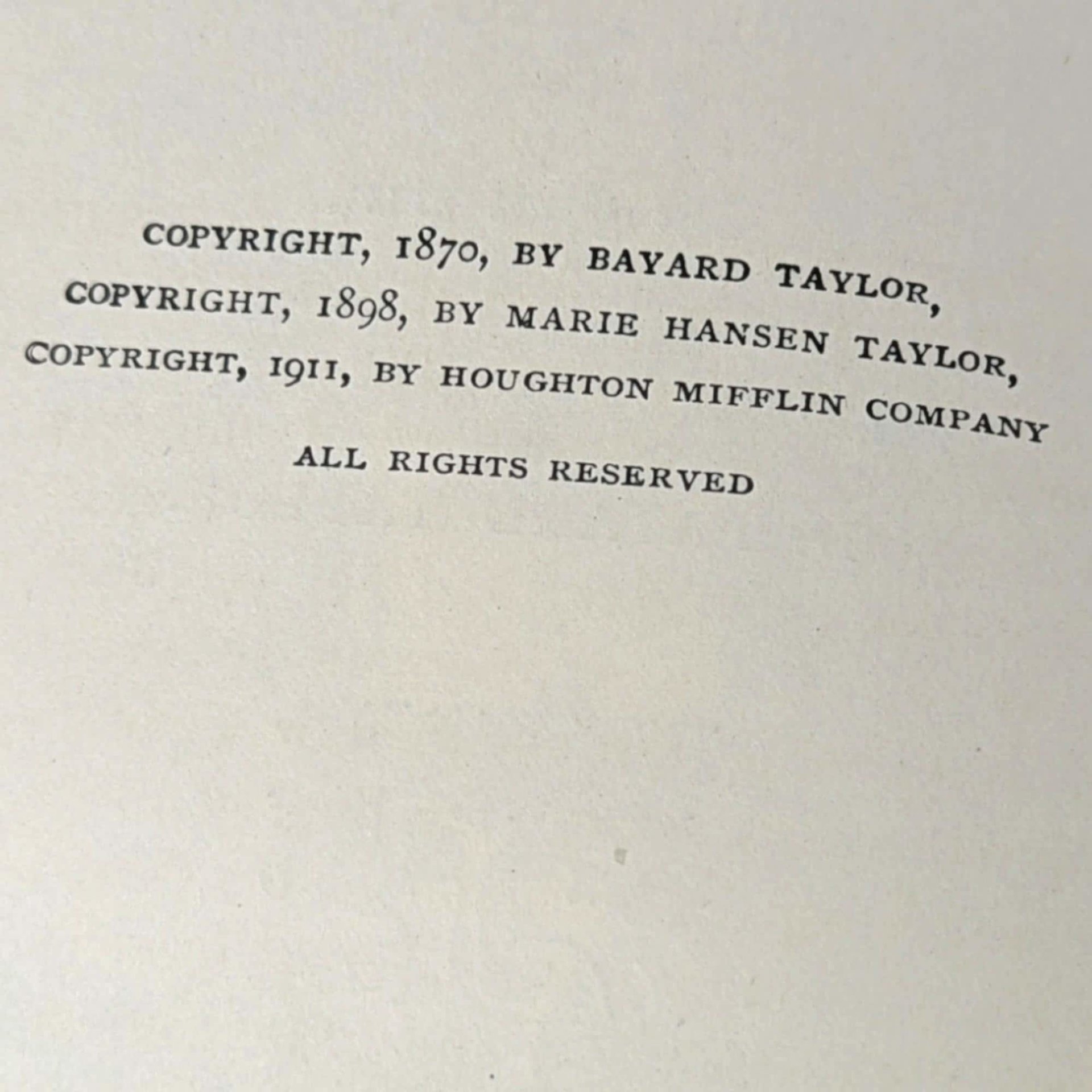 Antique Goethe's Faust Part 1: Bayard Taylor Translation, Collectible Hardcover