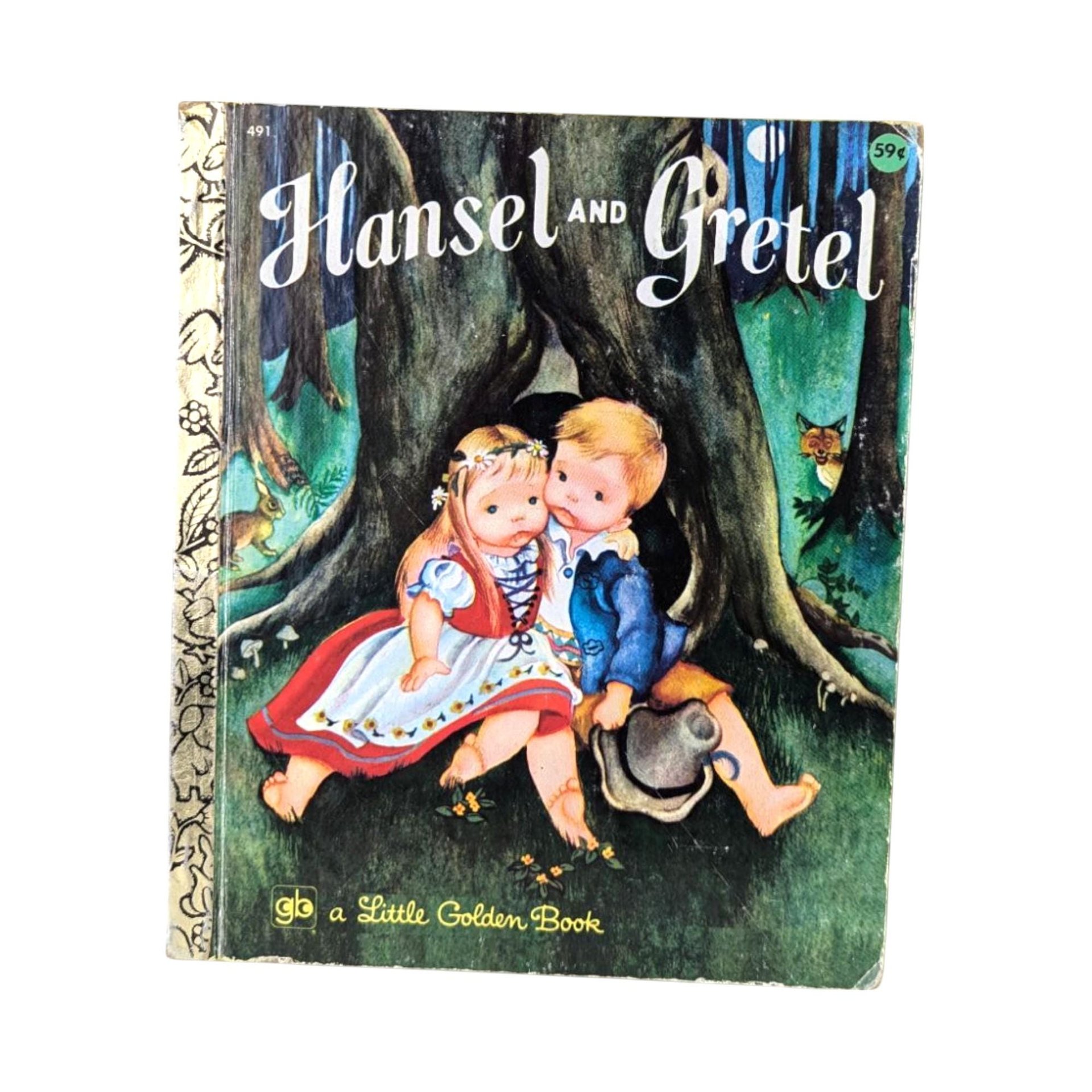 Set of 4 Vintage Little Golden Books, Disney Lady, Hansel & Gretel, Mother Goose, The Little Engine That Could, Children's Story Collection