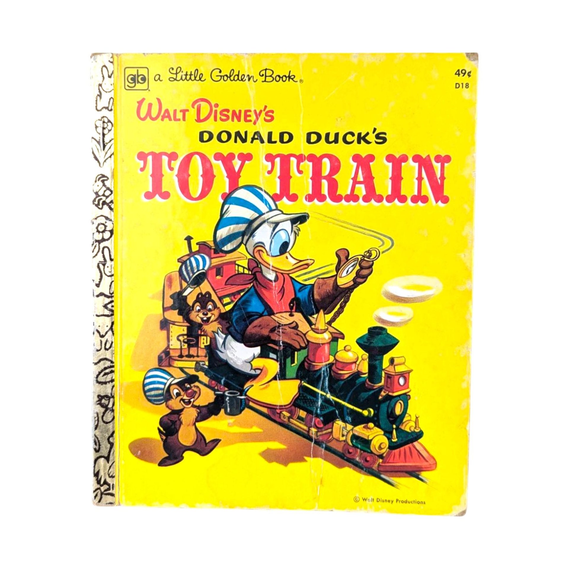Set of 4 Vintage Little Golden Books, Donald Duck, Christmas Carol, Oscar's Book, Mickey Mouse, Children's Story Collection