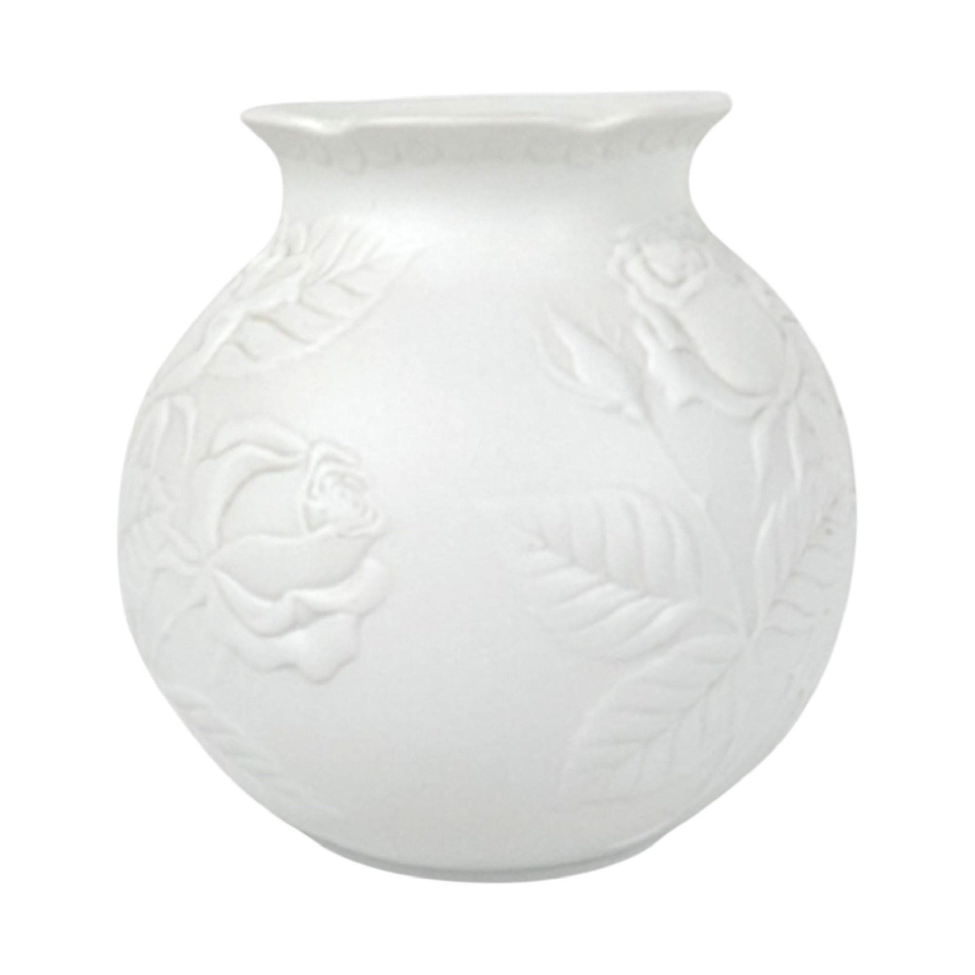 Vintage Kaiser Bisque Vase: Embossed Roses, 1980s Porcelain Decor