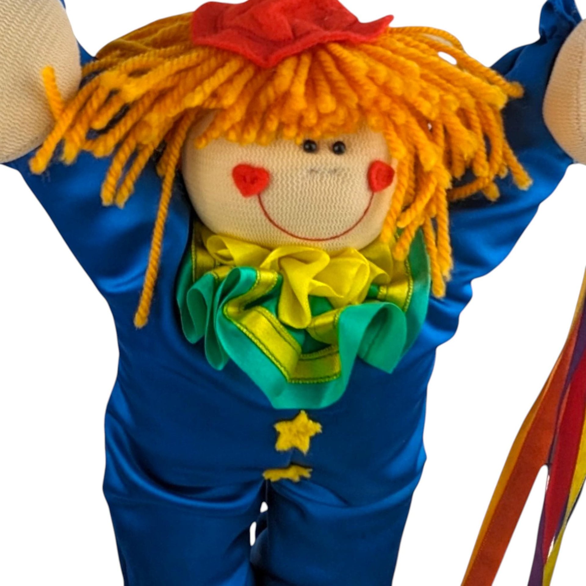 Vintage 1984 Dakin Plush Clown Rainbow Wall Hanging | Nursery Decor | Children's Room Decor | 80s Toy | Clown Collectible