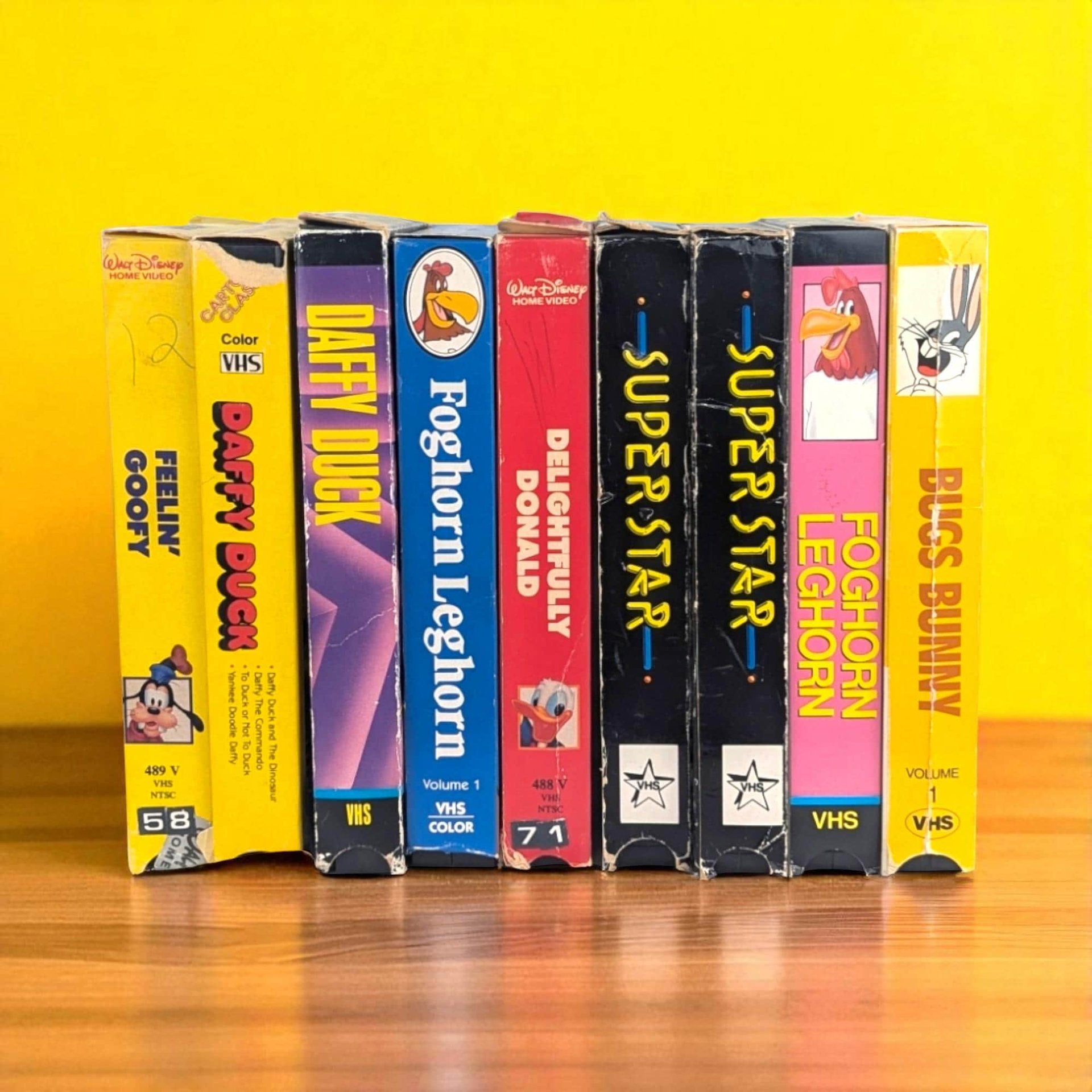 Vintage Cartoon VHS Lot, Disney, Looney Tunes, Bugs Bunny, Daffy Duck, Foghorn Leghorn, Goofy, Classic Animation, Collectible VHS