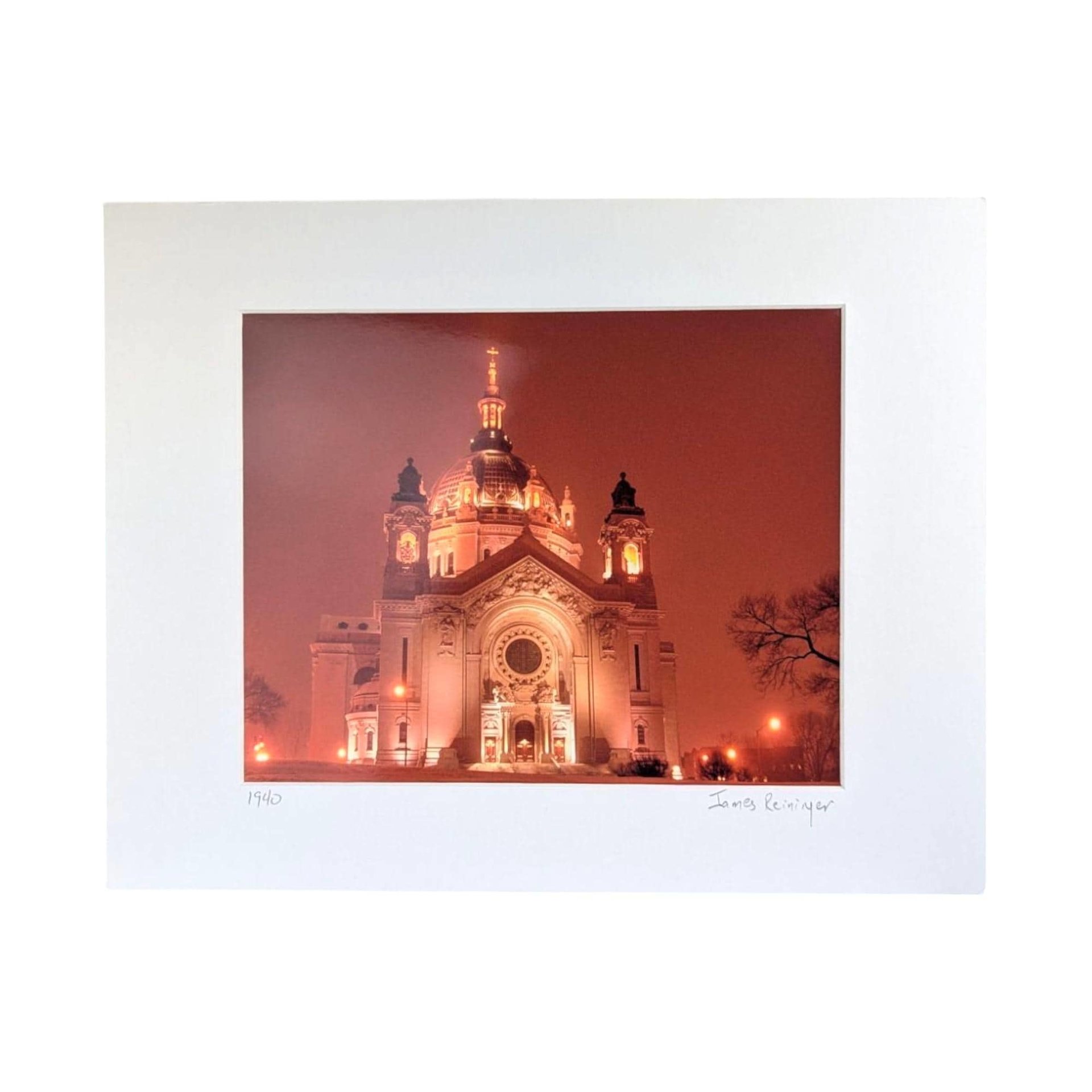 Vintage Saint Paul Cathedral Print, James Reininger Signed, Architectural Art, Minnesota Landmark, Gift for Art Lovers, Framed Wall Decor