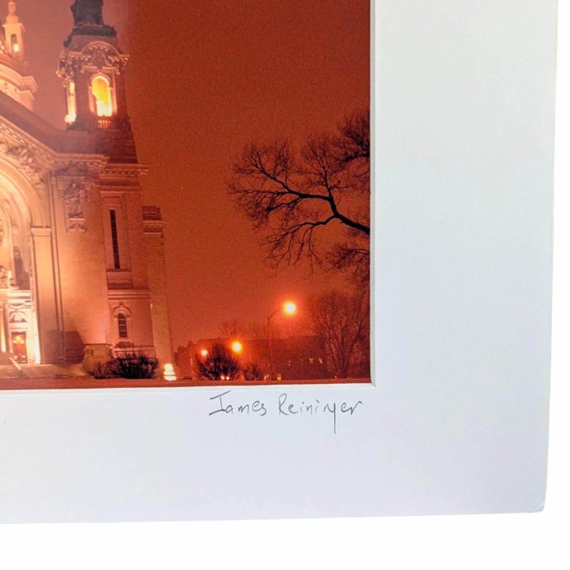 Vintage Saint Paul Cathedral Print, James Reininger Signed, Architectural Art, Minnesota Landmark, Gift for Art Lovers, Framed Wall Decor