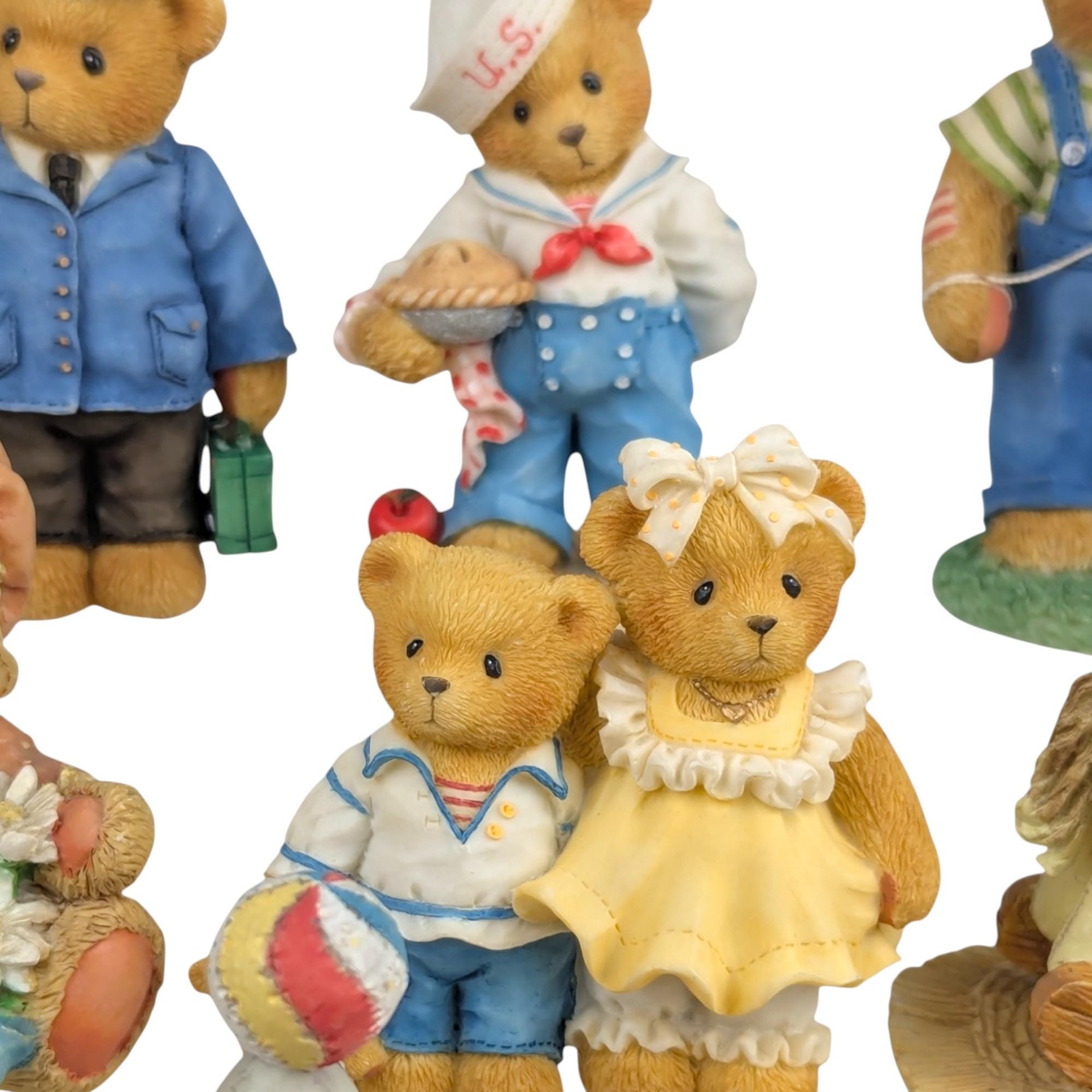 Cherished Teddies Figurines Lot, 1991-2000, Collectible Resin Bears, Vintage Enesco Figurines, Gift for Teddy Bear Lovers