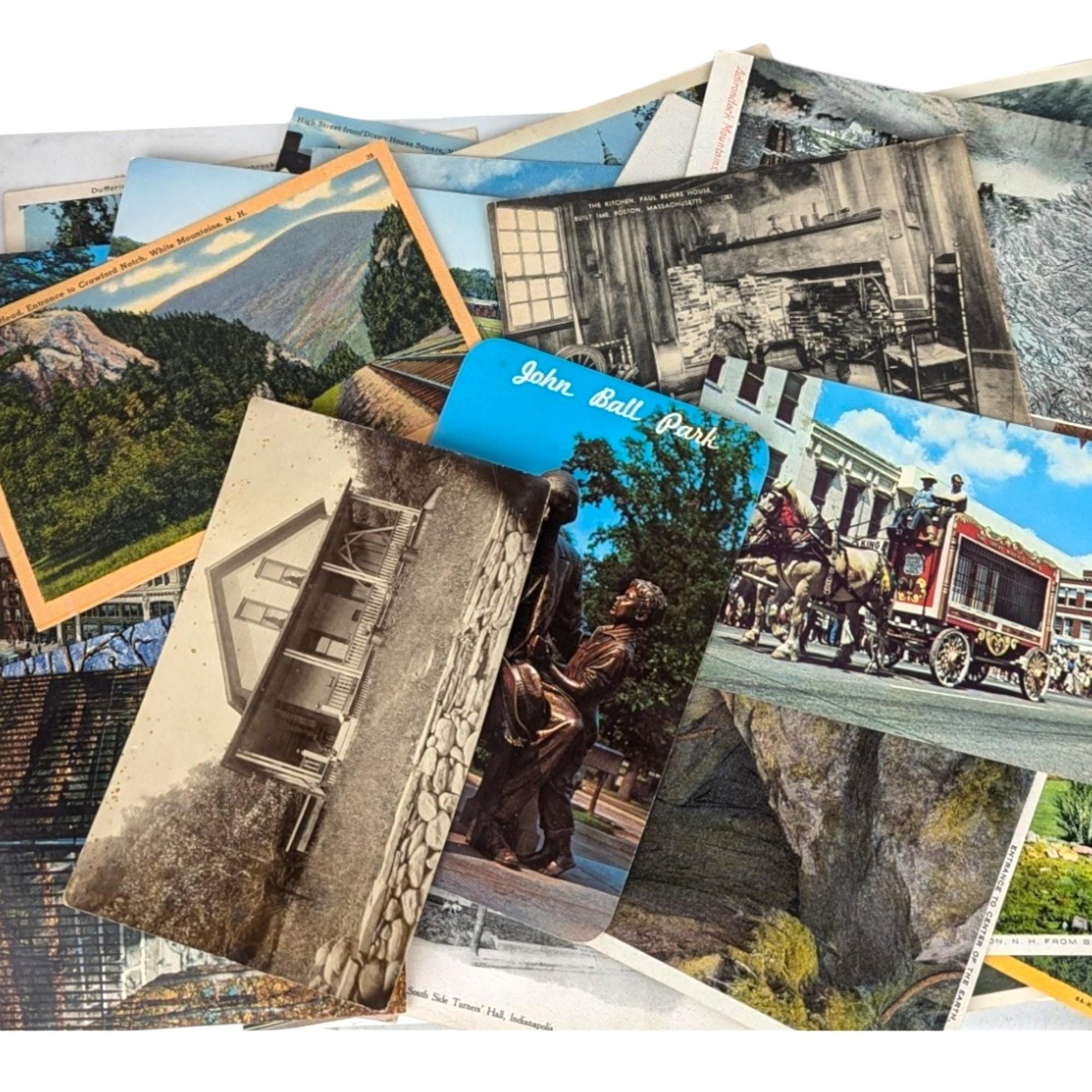 Grab Bag of 40 Vintage Postcards, Assorted Locations, Travel Memories, Ephemera Lot, Postcard Collection, Junk Journal, Mixed Postcards