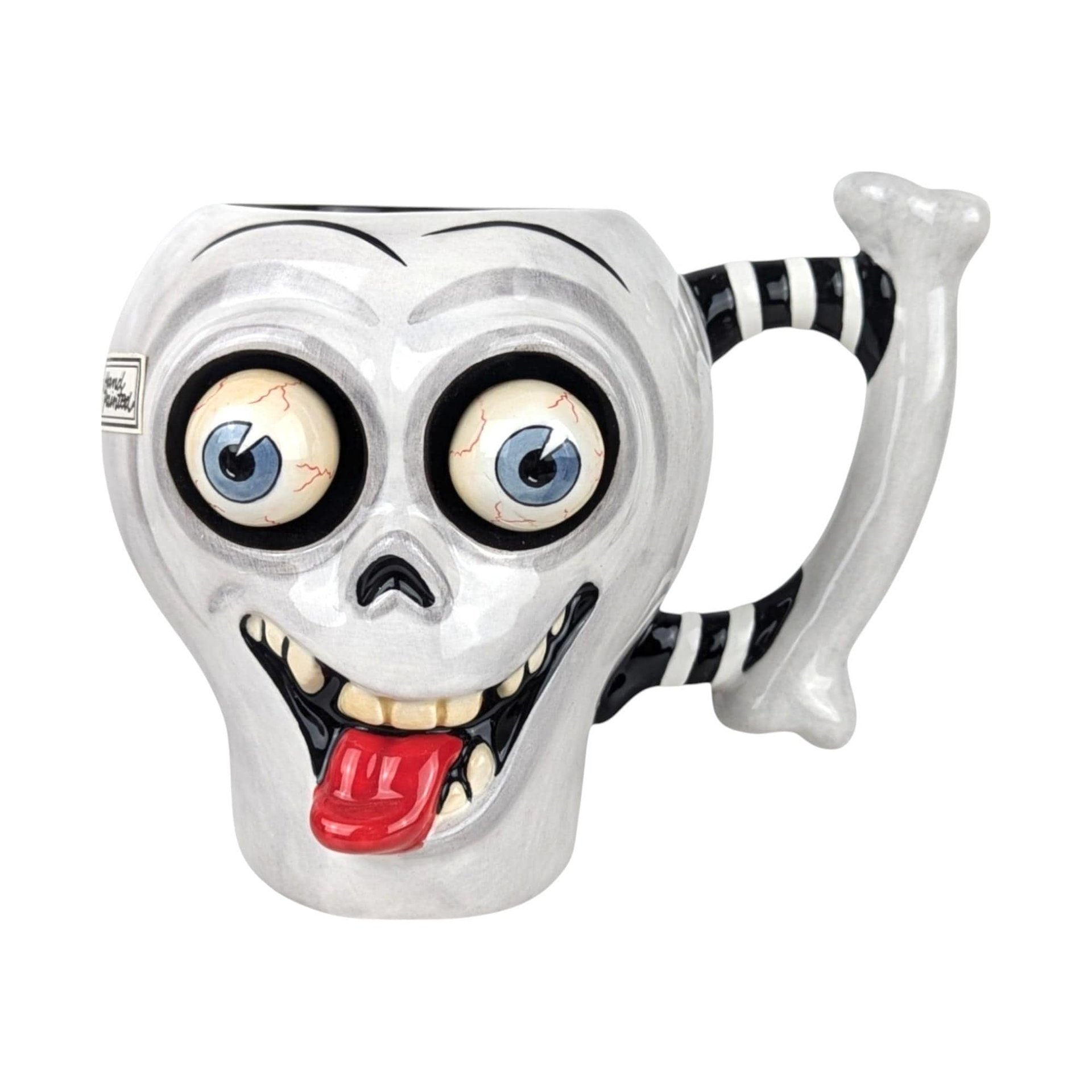 2002 Dept 56 Googly Eye Skull Mug, Halloween Mug, Spooky Decor, Novelty Mug, Collectible Mug, Gift for Halloween Lover