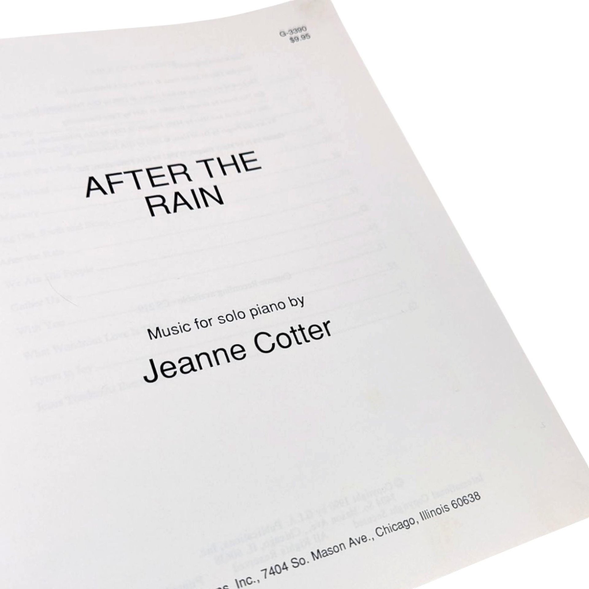 Jeanne Cotter "After the Rain" Piano Book: Vintage 1990 Solo Sheet Music for Pianists