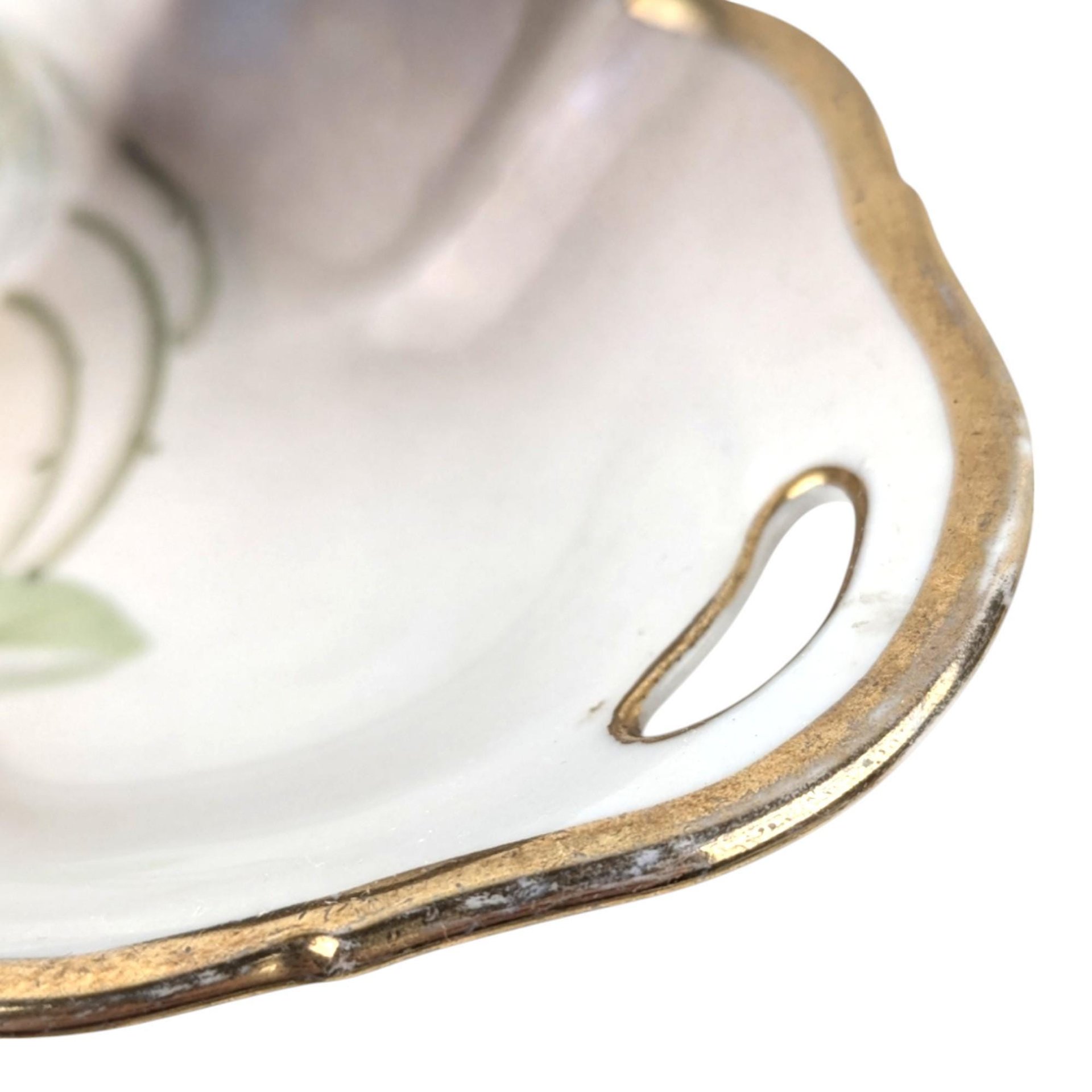 Vintage Suhl Germany Porcelain Tray: Hand-Painted Rose Design, 12" Oval Serving Dish