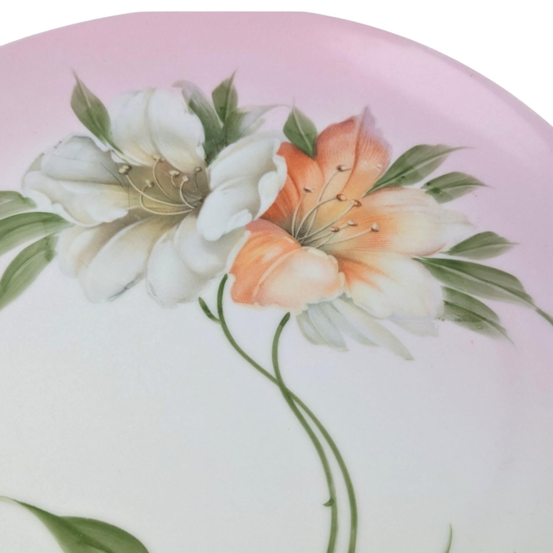 Vintage Bavaria Floral Porcelain Plate: Hand-Painted Vanity Tray