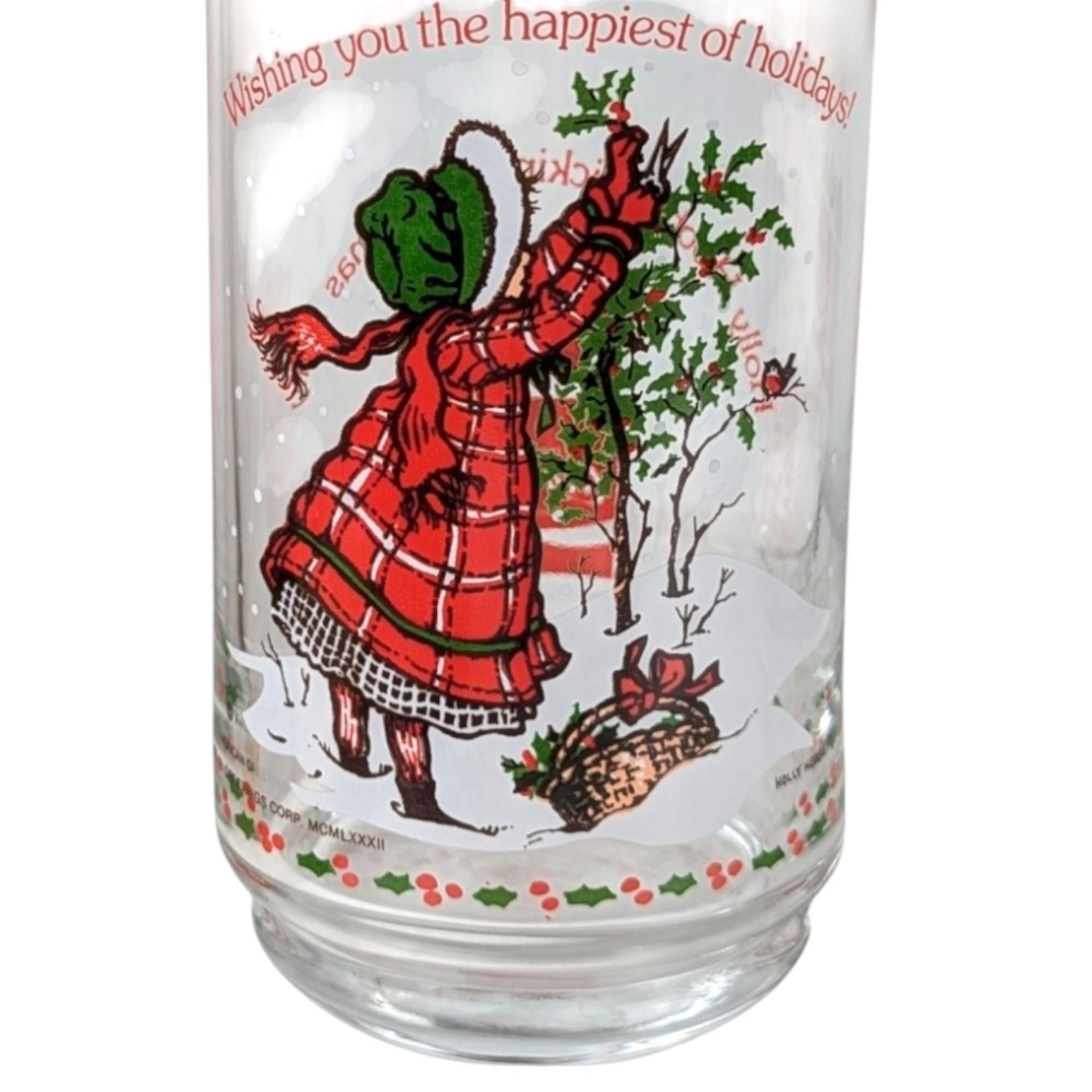 1982 Coca Cola Holly Hobbie Christmas Glasses: Vintage Collectible Set