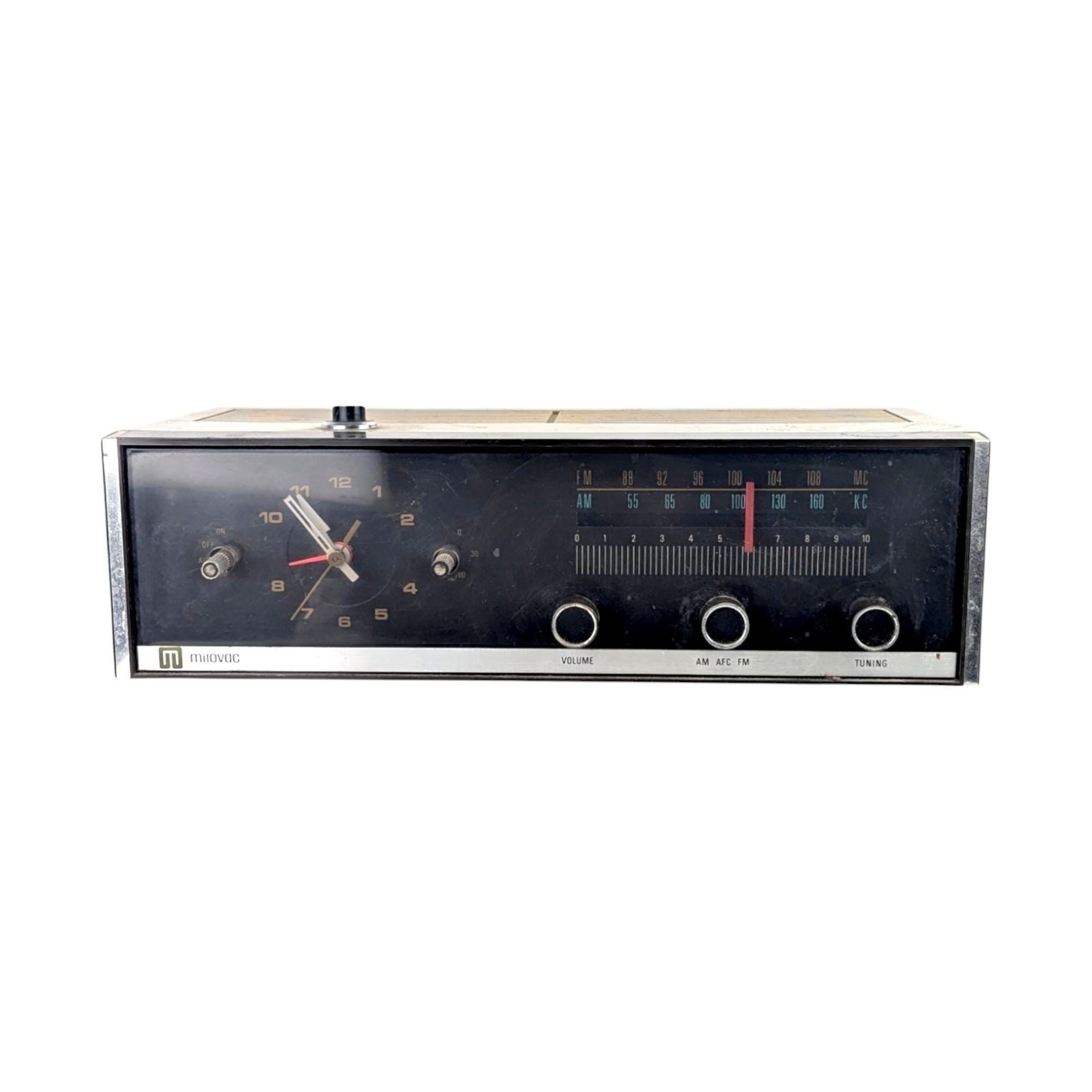 Vintage Milovac TR-707 Clock Radio, Analog Alarm, Retro Bedside Radio, Working, Gift for Vintage Electronics Collector