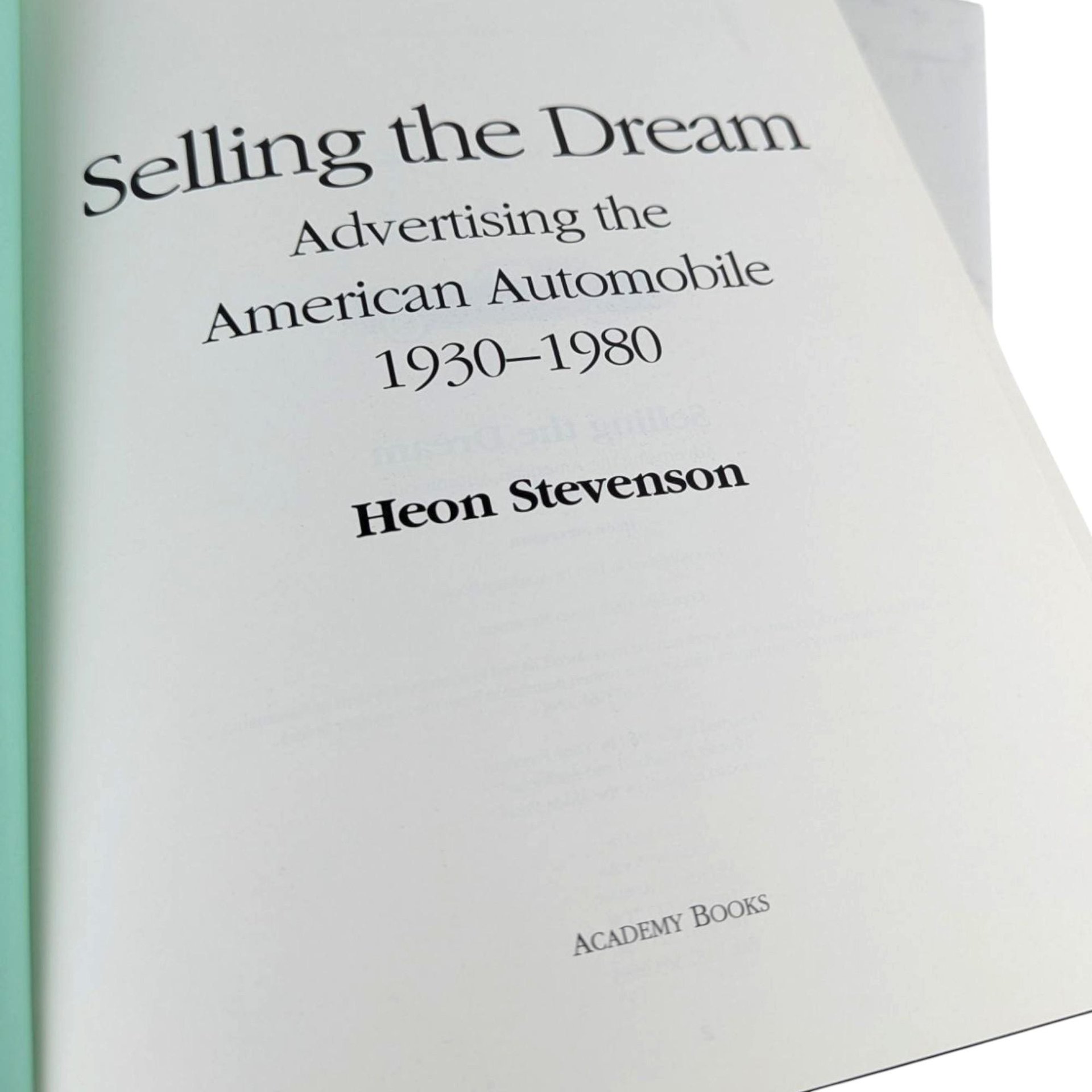 1995 Selling the Dream Car Advertising Book, Heon Stevenson, Hardcover, American Auto Ads, Vintage Car Marketing, Automobile History Book