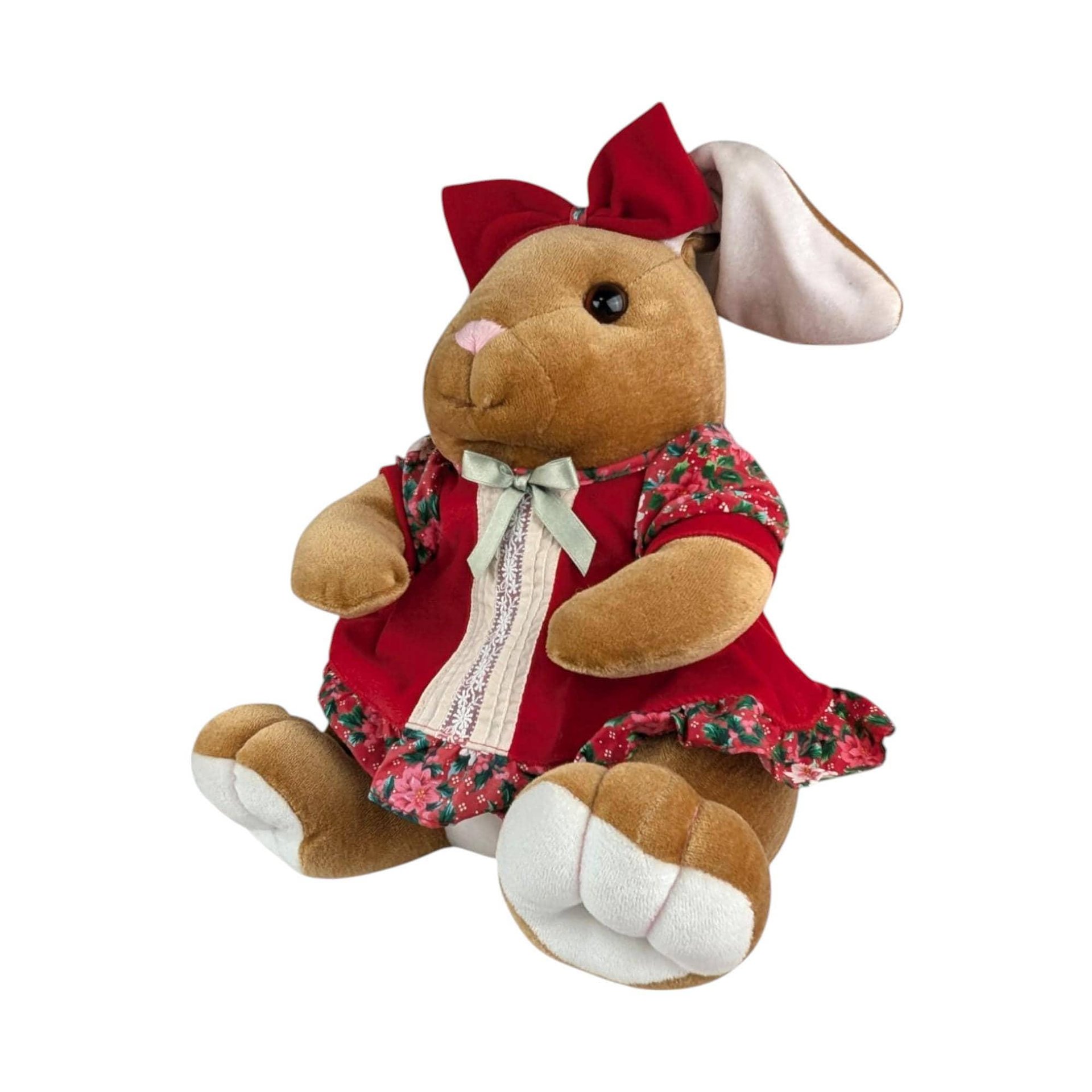 Vintage Velveteen Rabbit Plush: 1985 Commonwealth Christmas Bunny