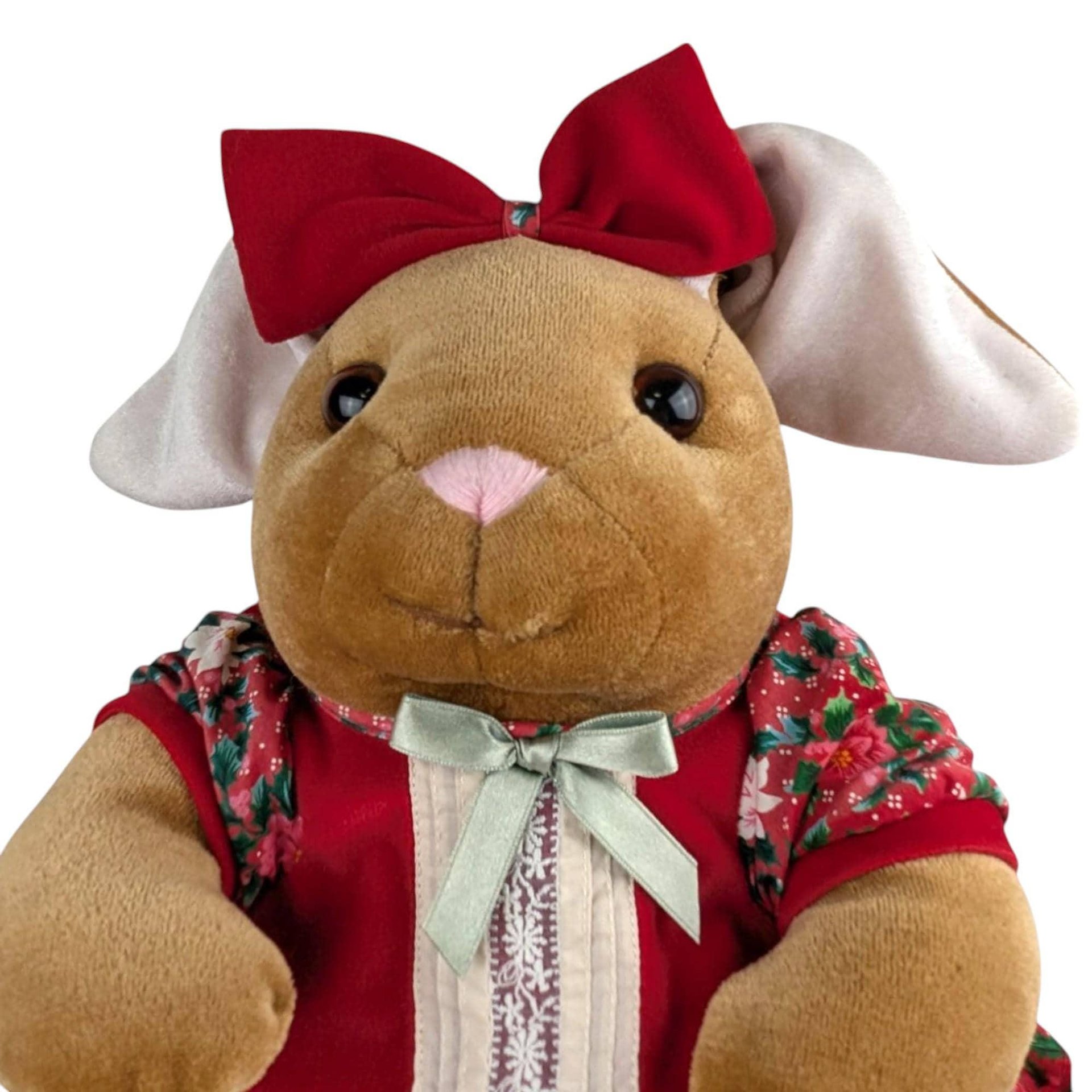 Vintage Velveteen Rabbit Plush: 1985 Commonwealth Christmas Bunny