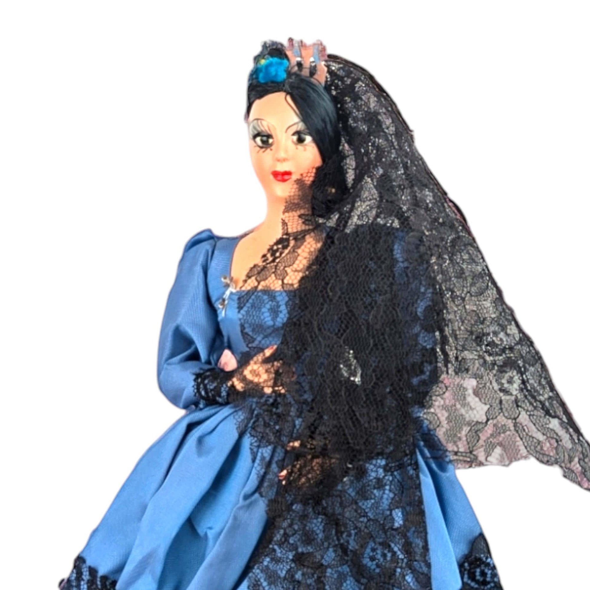 Vintage Spanish Doll, Flamenco Dancer Doll,  Traditional Spanish Dress Doll, Collectible Doll,  Spanish Decor, Gift for Doll Collectors