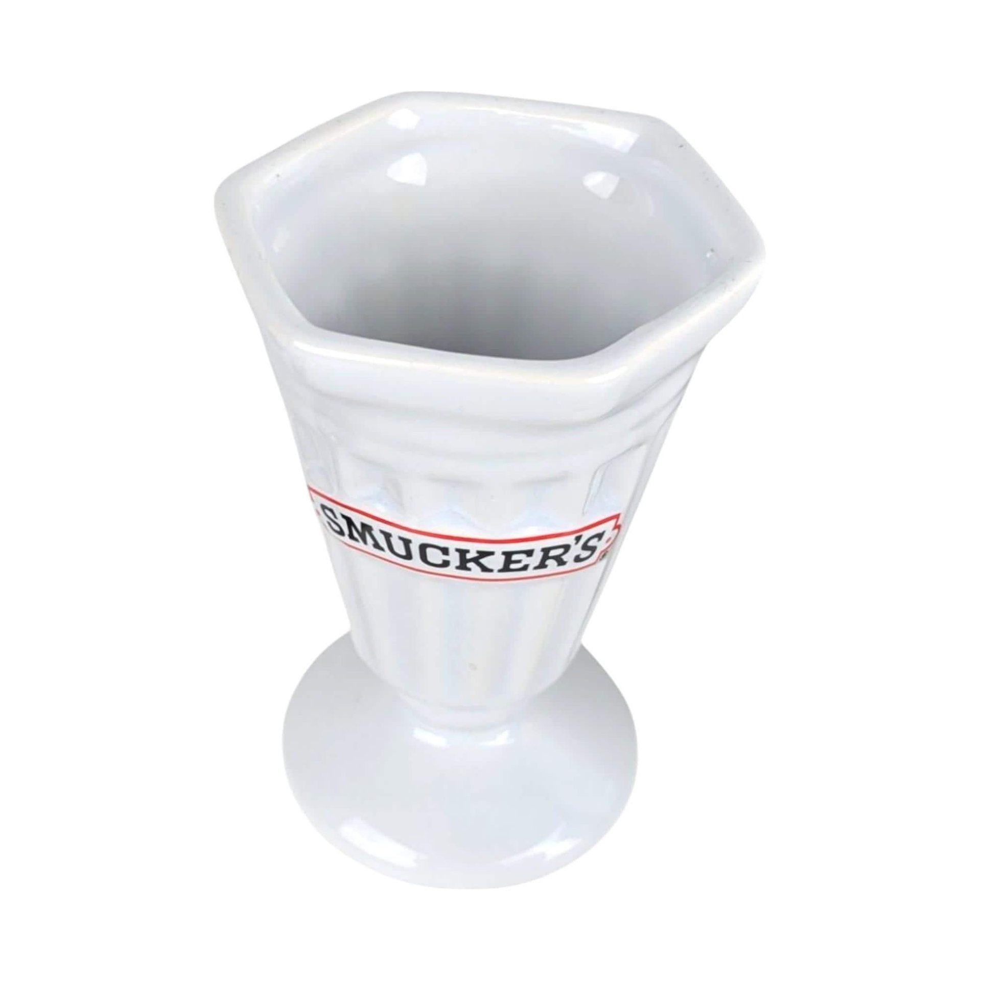 Vintage Smuckers Ceramic Ice Cream Cups: Collectible Sundae Dishes, Set of 4