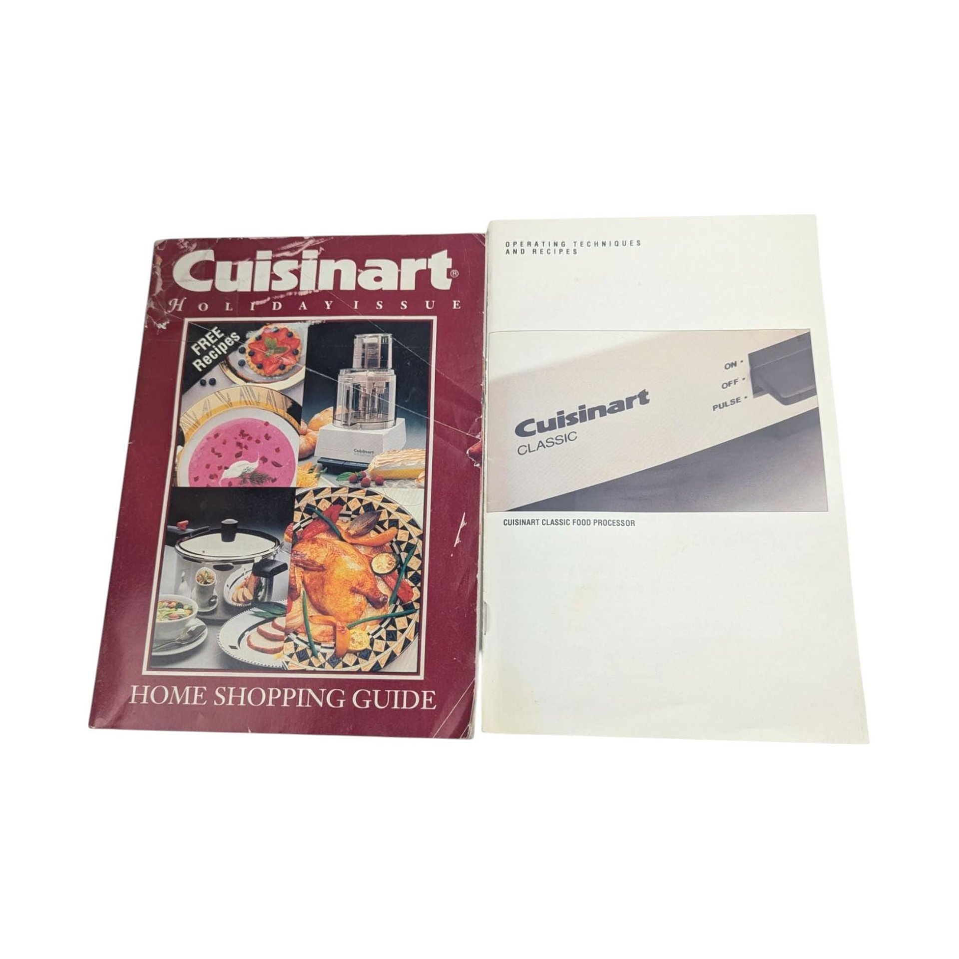 Vintage Cuisinart DLC 100 Food Processor Set: Wood Blade Caddy/ Manual