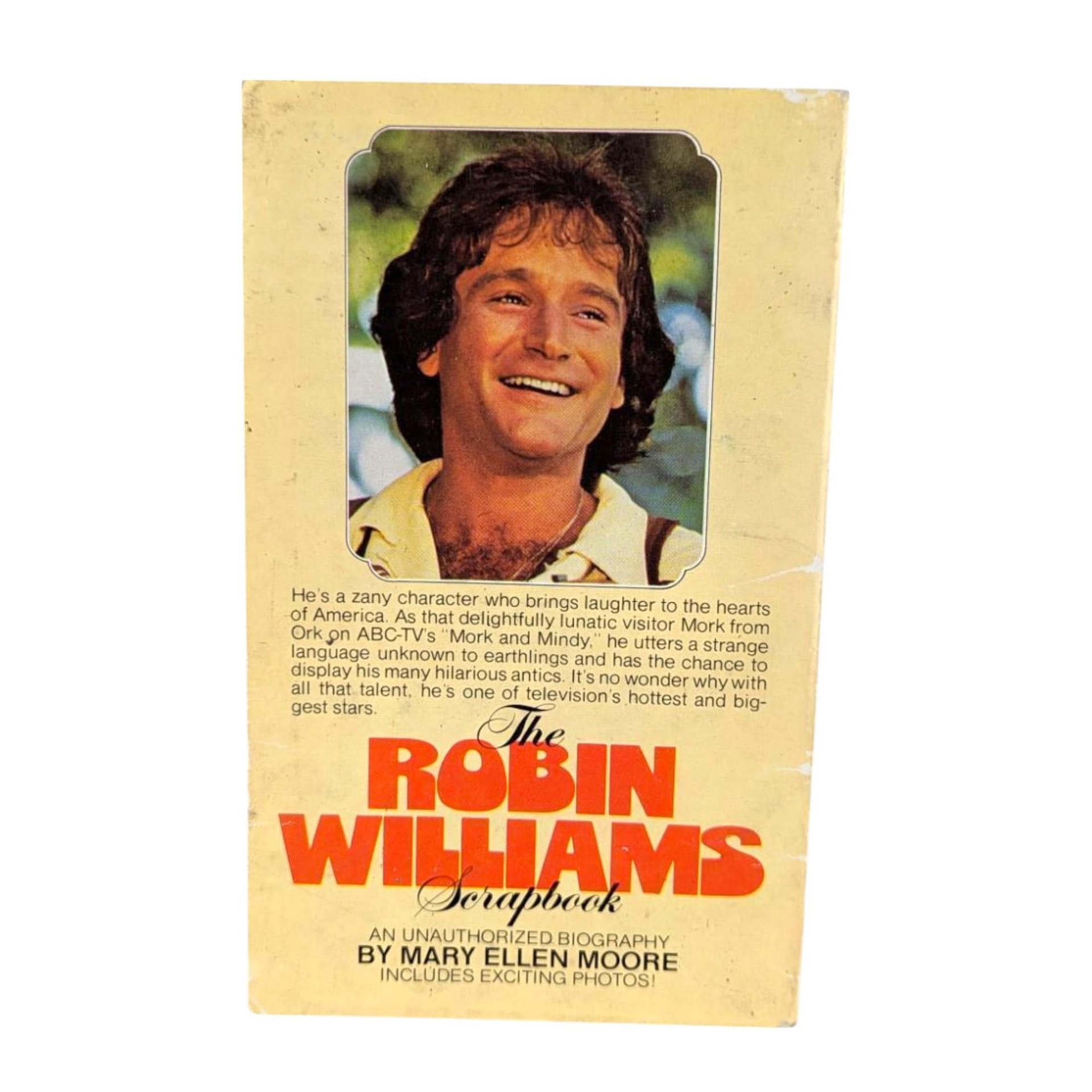 1979 Robin Williams Scrapbook, Mary Ellen Moore, Softcover Book, Mork & Mindy Star, Vintage Celebrity Book