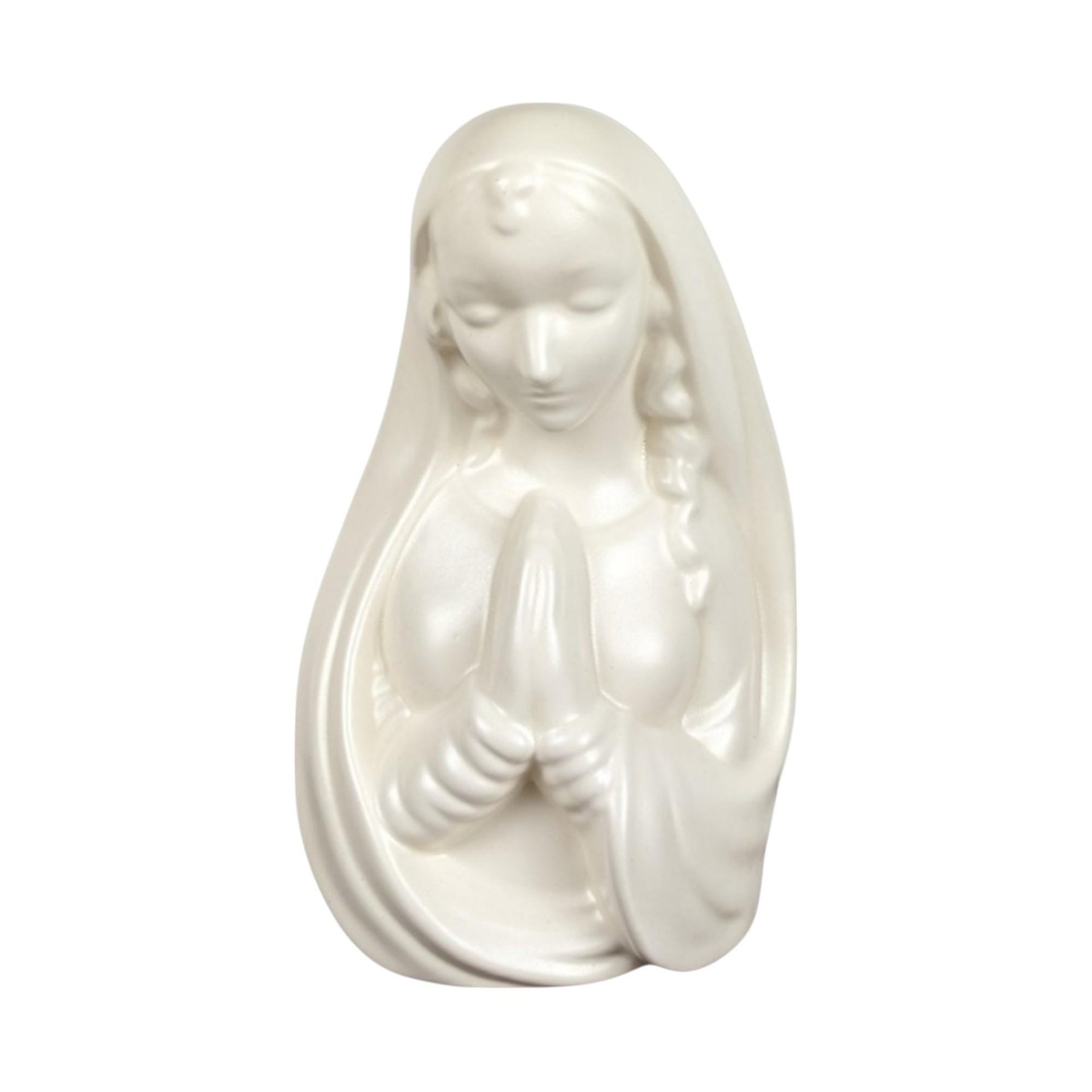 Vintage Haeger Pottery Madonna Planter, White Ceramic Planter, Religious Figurine, Mid-Century Modern Decor