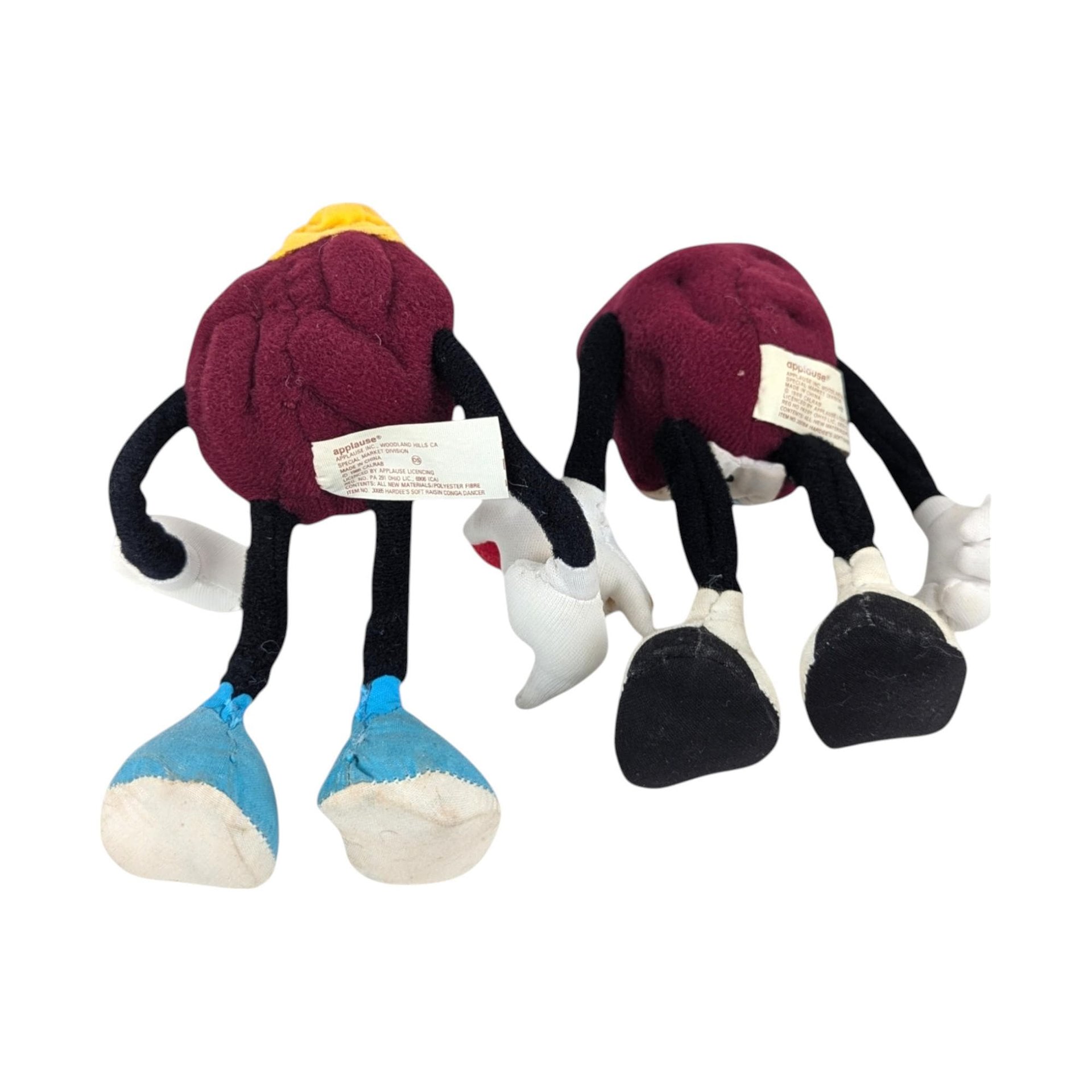 Vintage 1988 Applause California Raisins Bendable Figures, 1980s Collectible Toys, Retro Novelty Gift, Nostalgic 80s Memorabilia, Hardees