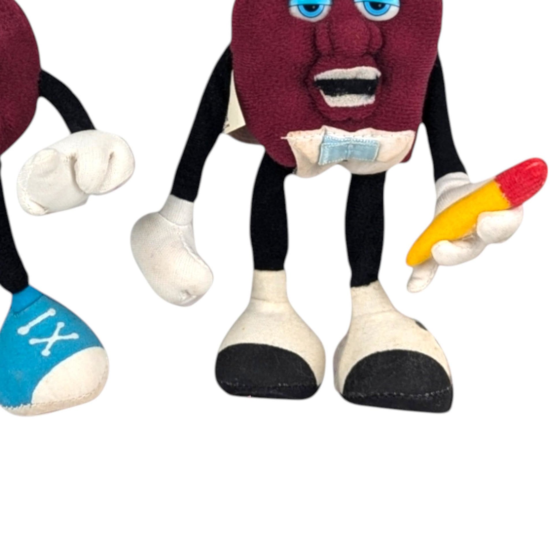 Vintage 1988 Applause California Raisins Bendable Figures, 1980s Collectible Toys, Retro Novelty Gift, Nostalgic 80s Memorabilia, Hardees