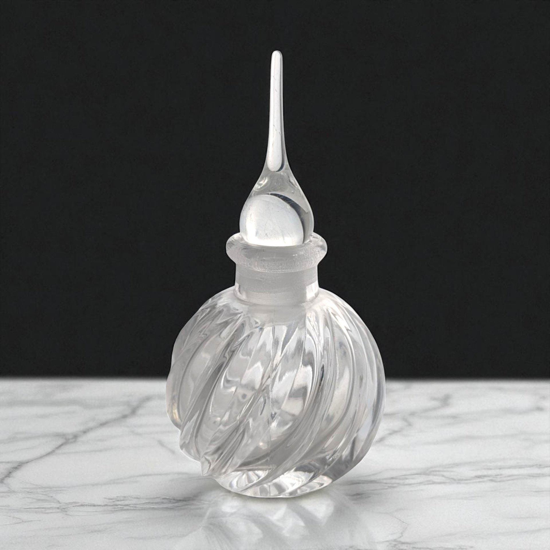 Vintage Swirled Glass Perfume Bottle: Vanity Decor, Collectible
