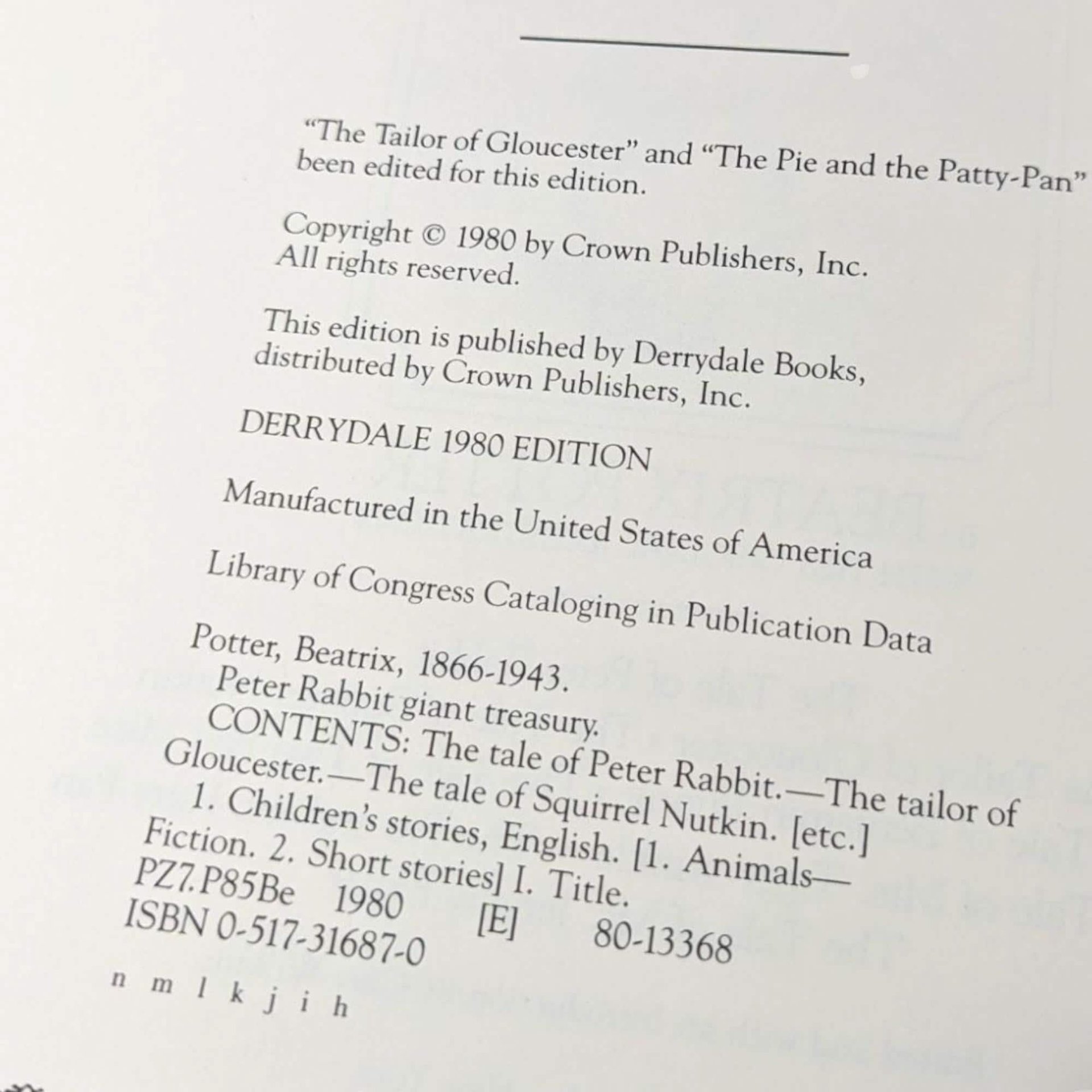 Vintage 1980 Peter Rabbit Giant Treasury: Beatrix Potter Children's Book