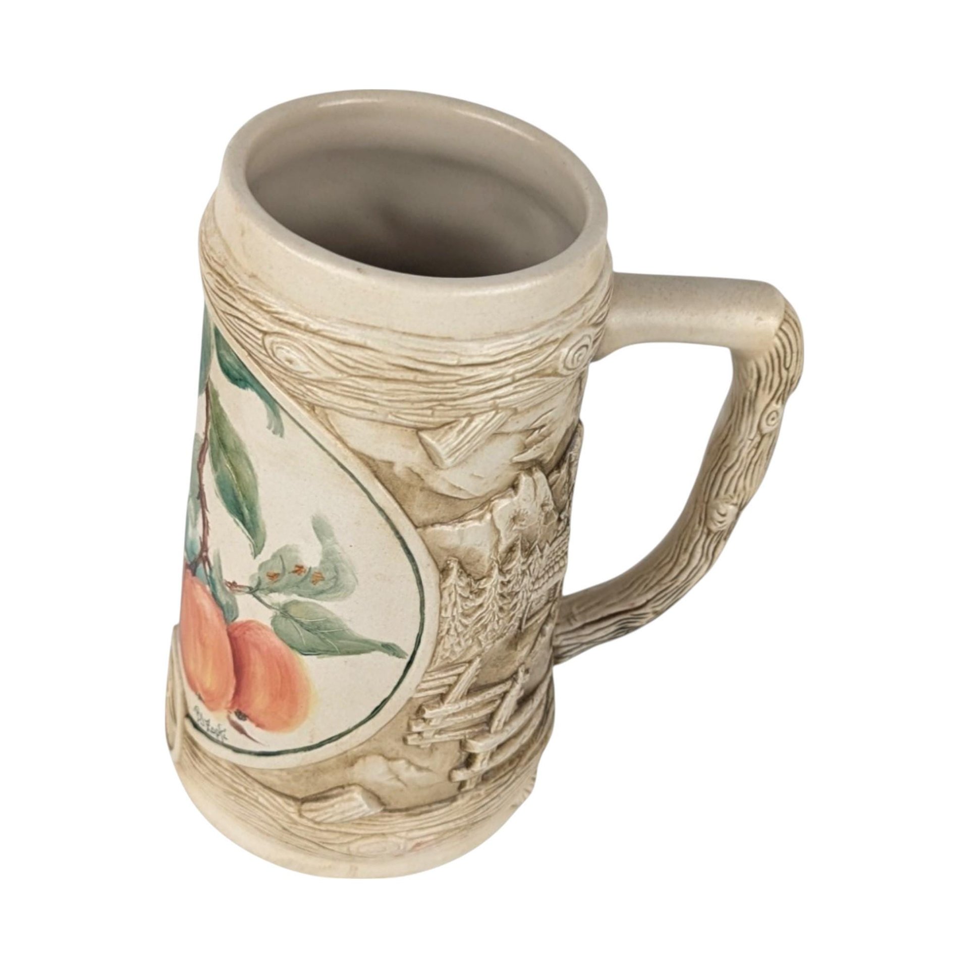 Vintage Ducks Unlimited Ceramic Stein, Cardinal and Peaches Design, Collectible Stein, Bird Lover Gift, Christmas Decor, Man Cave Decor