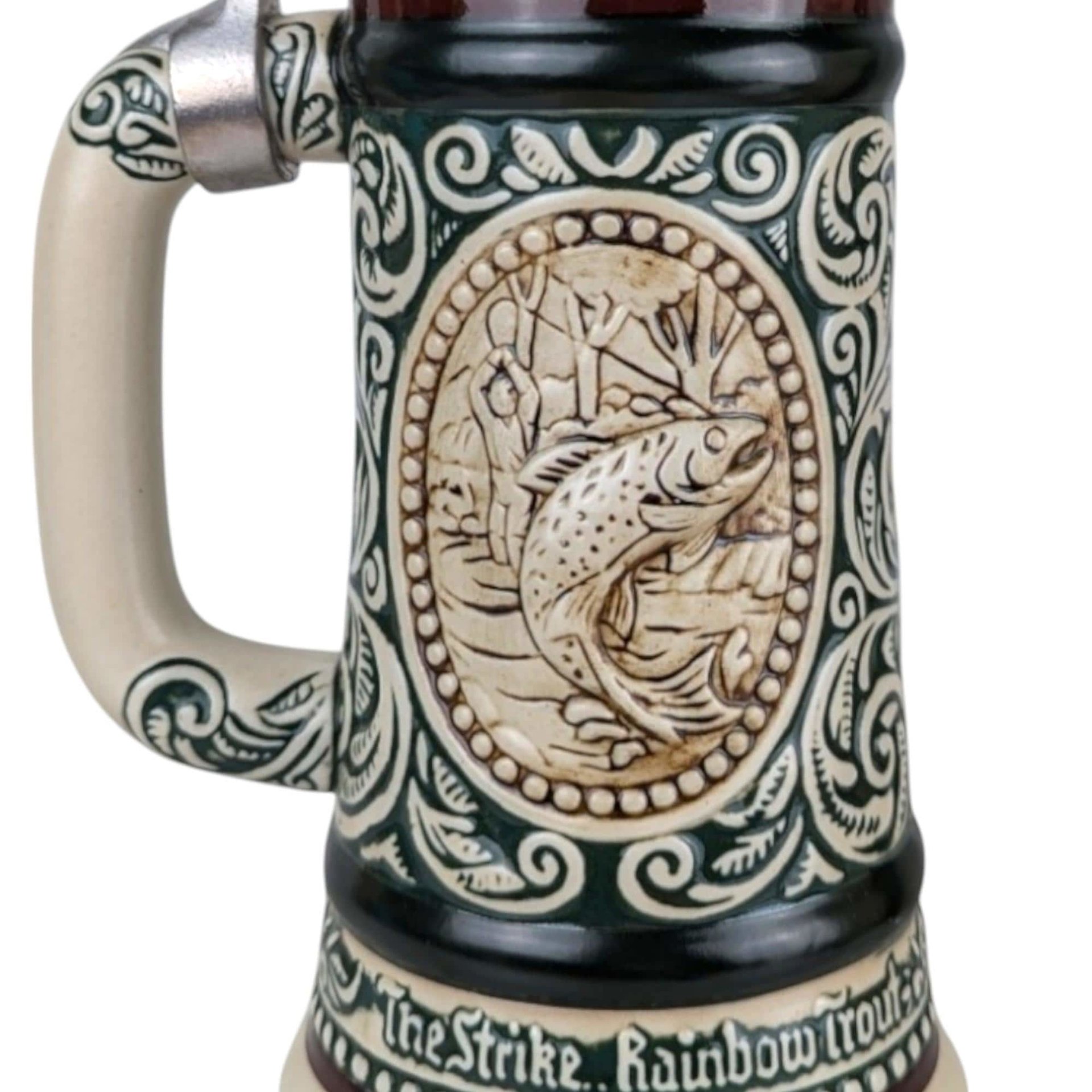 1978 Avon "The Strike" Rainbow Trout Sporting Stein, Vintage Beer Stein, Fishing Collectible, Decanter, Man Cave Decor, Fisherman Gift