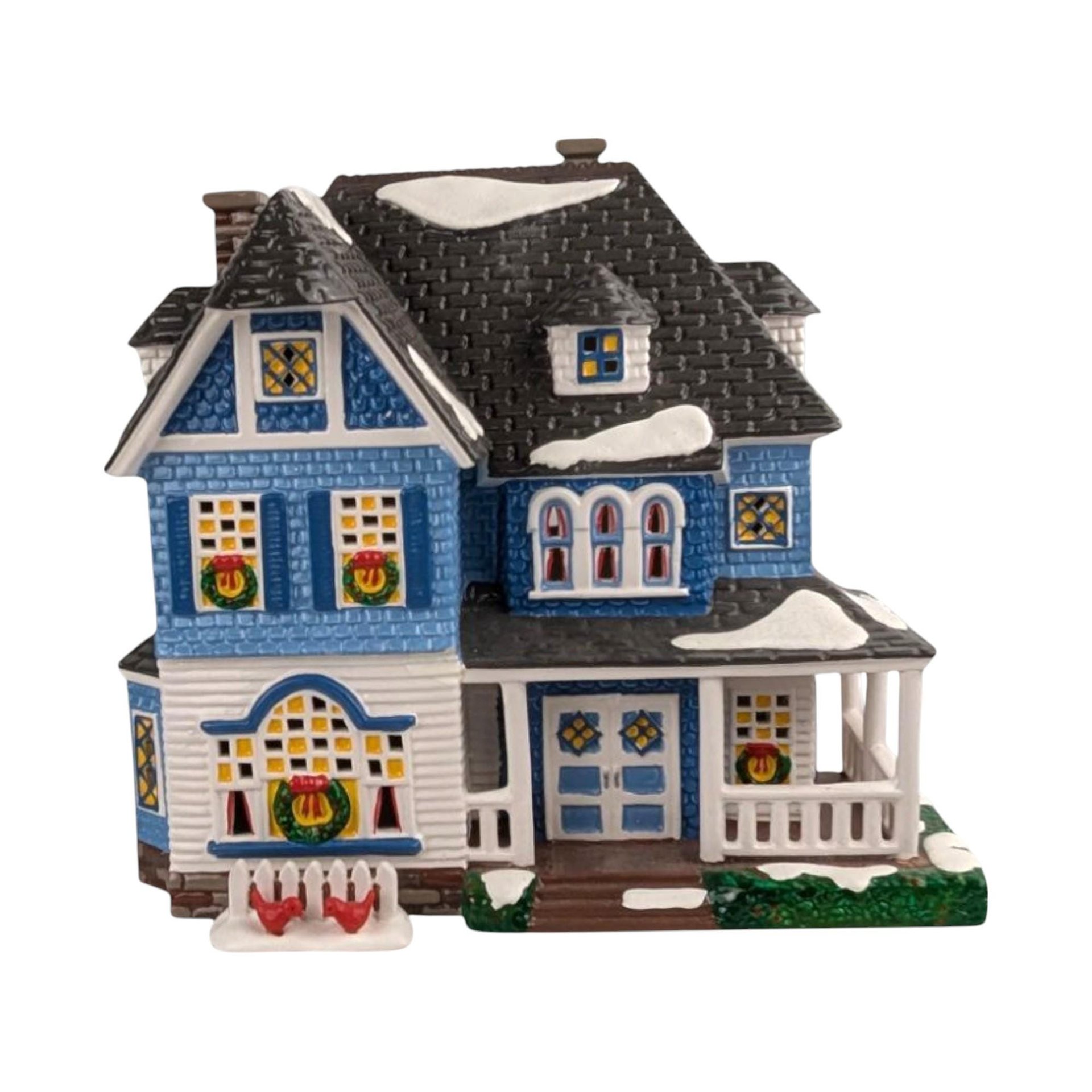 1996 Dept 56 Shingle Victorian House, Snow Village Collectible, Lighted Christmas Village Display, Holiday Home Decor Gift