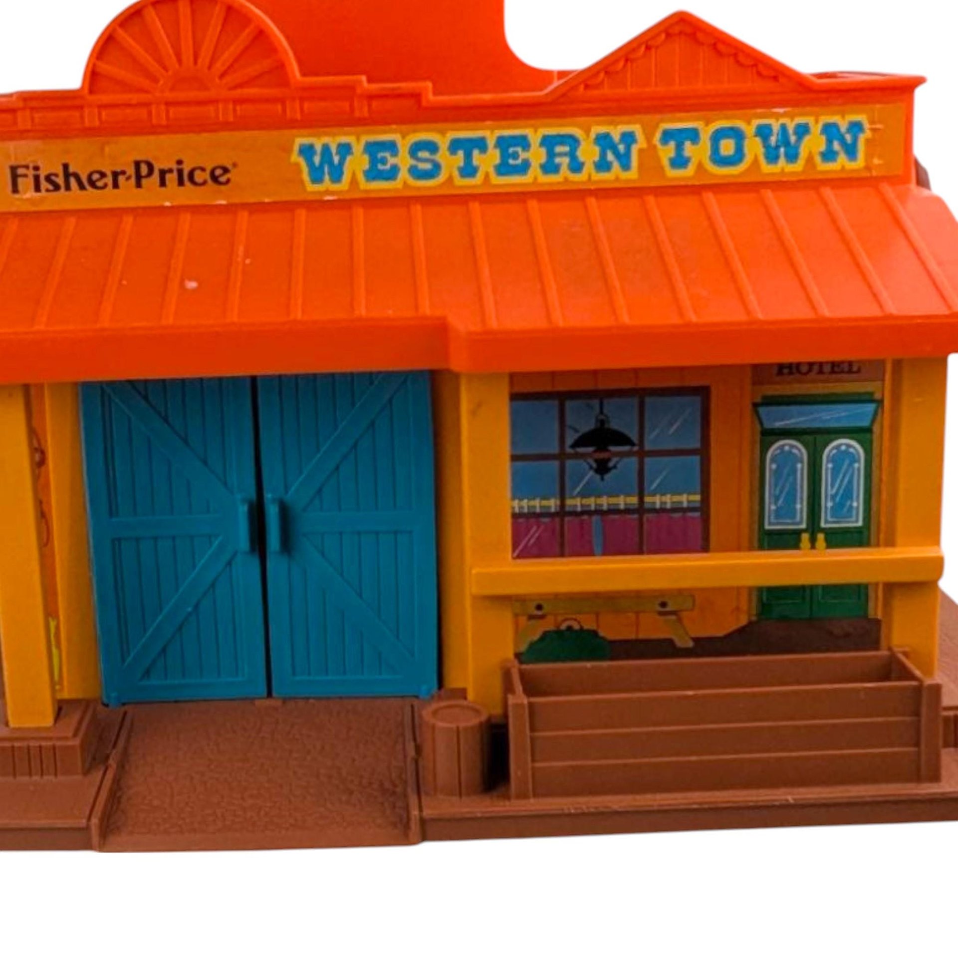 1982 Fisher Price Western Town Building, Vintage Toy Playset Structure, Collectible Toy Town, Imaginative Play Gift