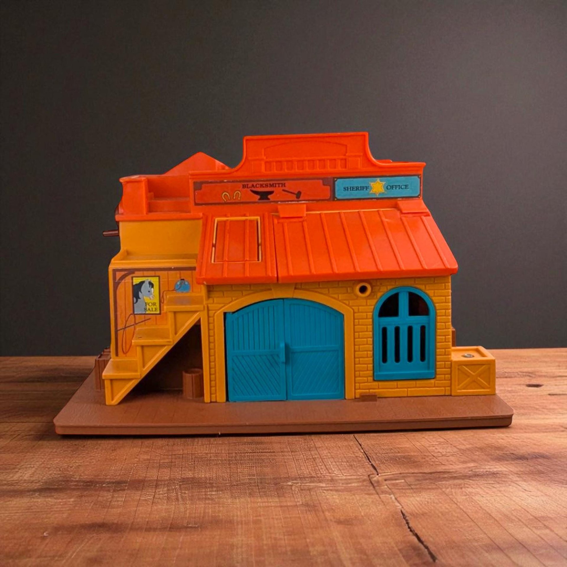 1982 Fisher Price Western Town Building, Vintage Toy Playset Structure, Collectible Toy Town, Imaginative Play Gift