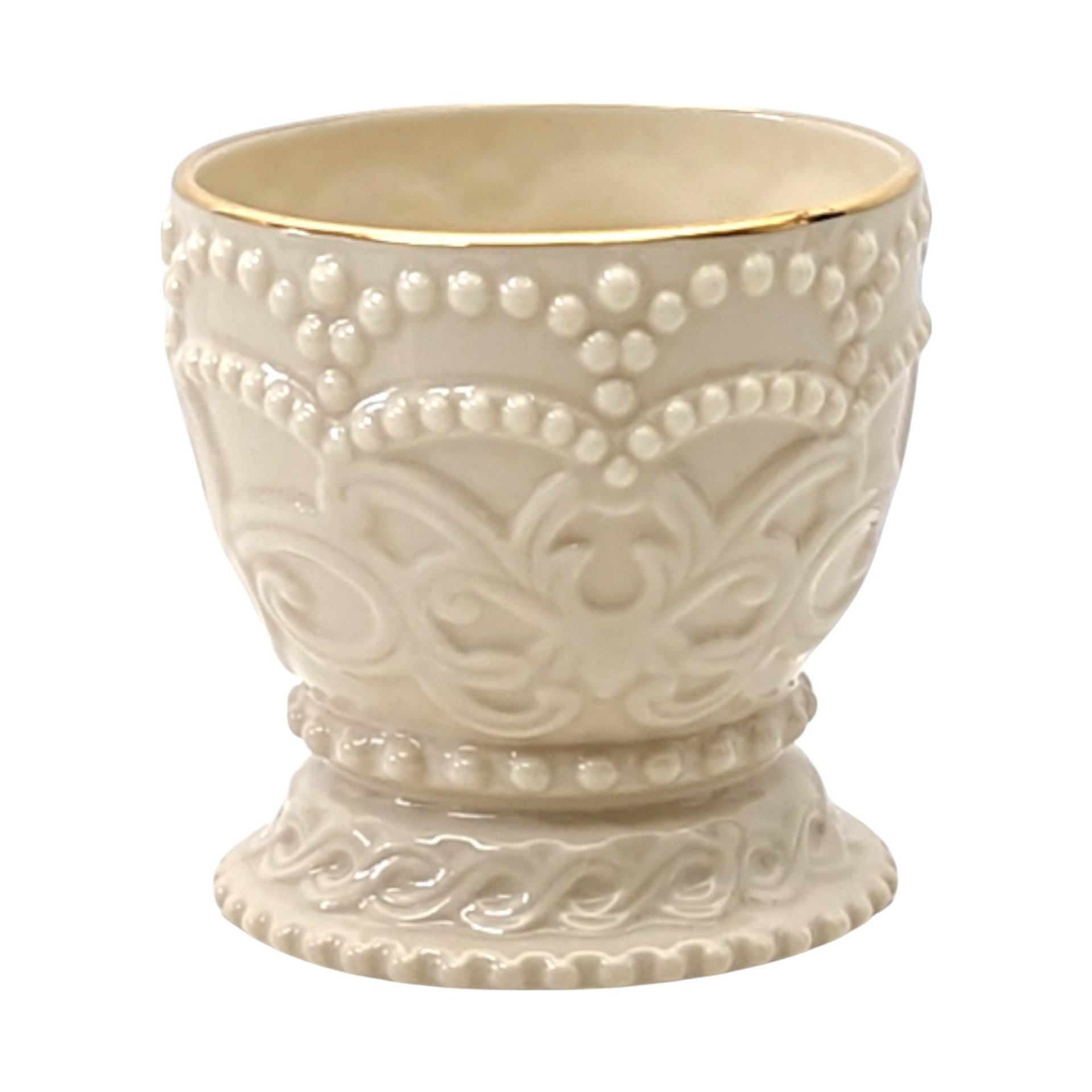 Vintage Lenox Vase Set | Rosebud Collection Cream Vases with Gold Trim | Mismatched Beaded Votive Candle Holders | 4 Piece Lot